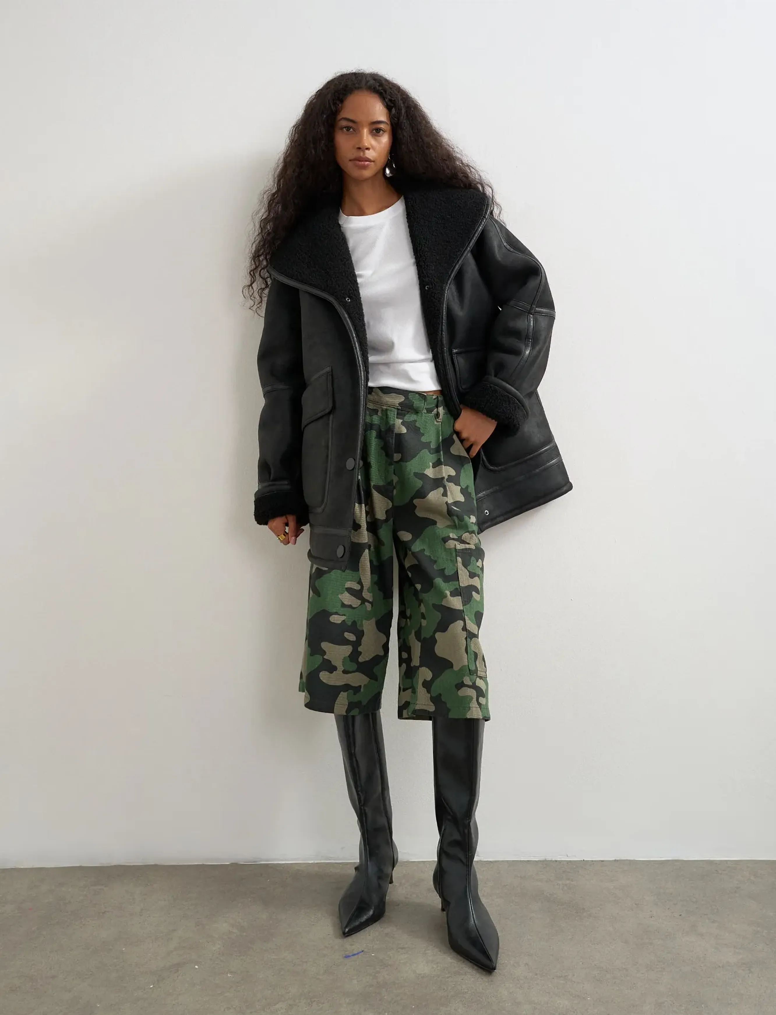 Topshop TSTORA COATED JACKET OTW - Kleidung - BLACK / black