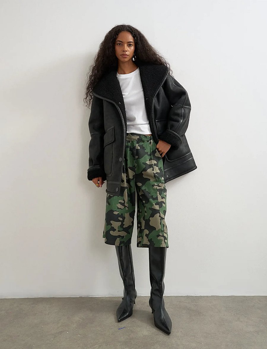 Topshop - TSTORA COATED JACKET OTW - kurtki skórzane - black - 0