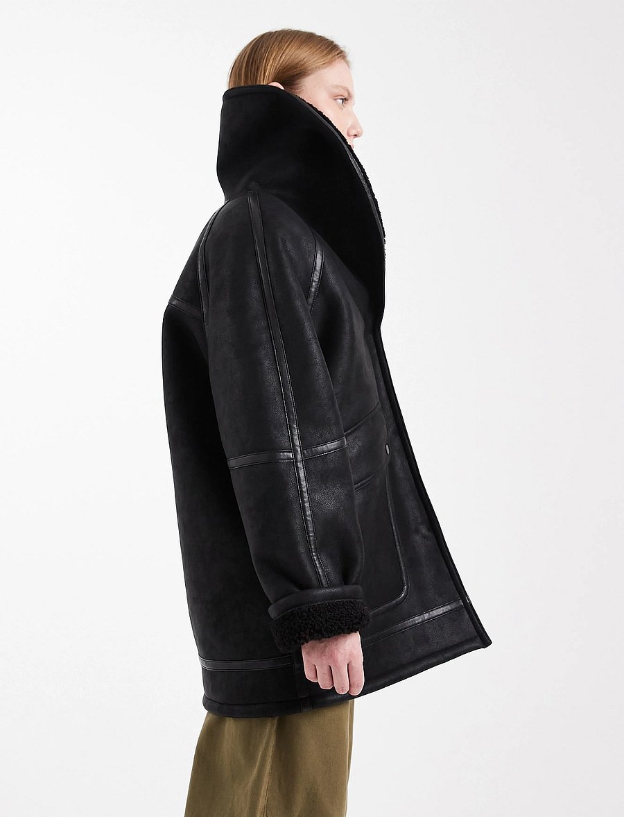 Topshop - TSTORA COATED JACKET OTW - mäntel - black - 0