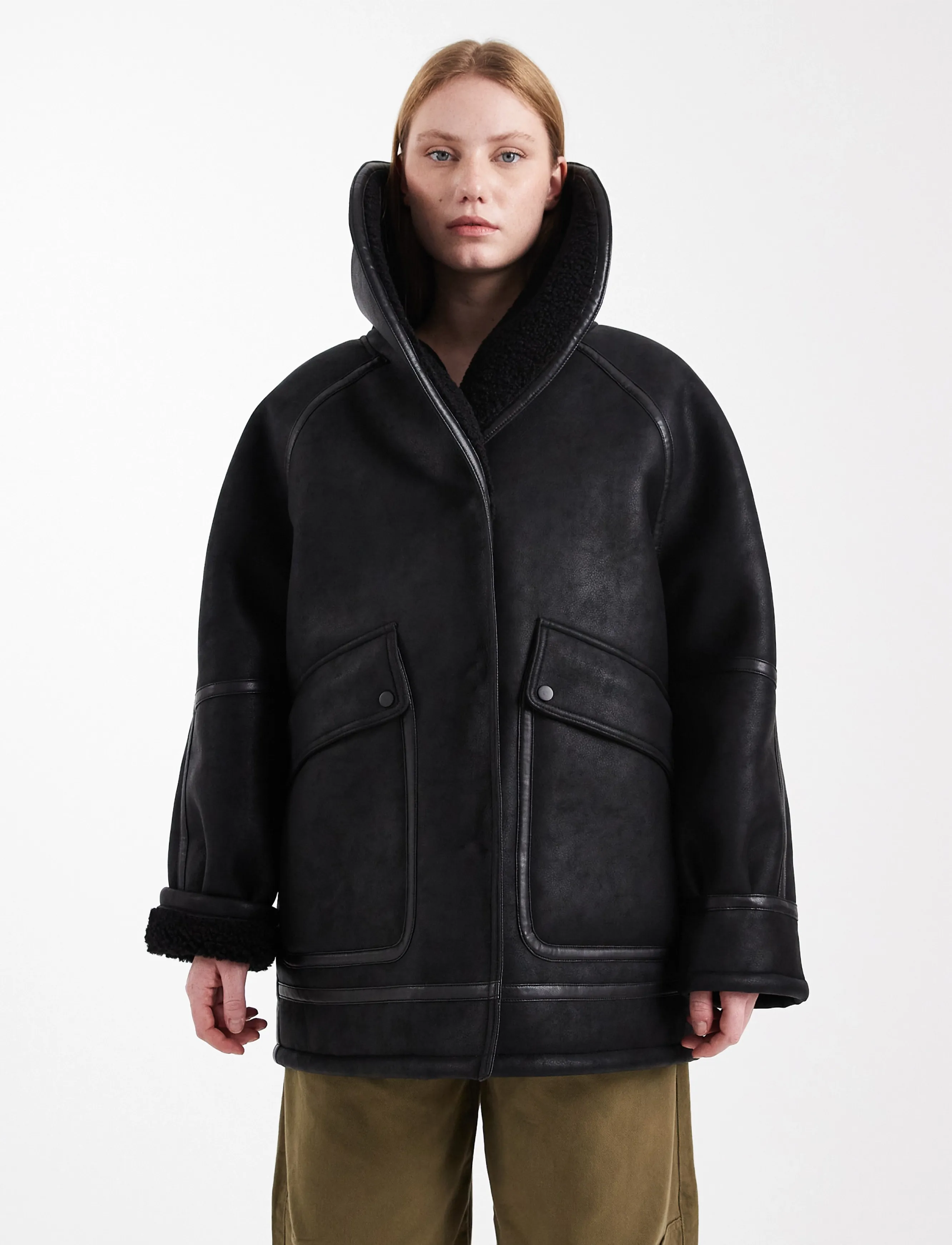 Topshop - TSTORA COATED JACKET OTW - mäntel - black - 4
