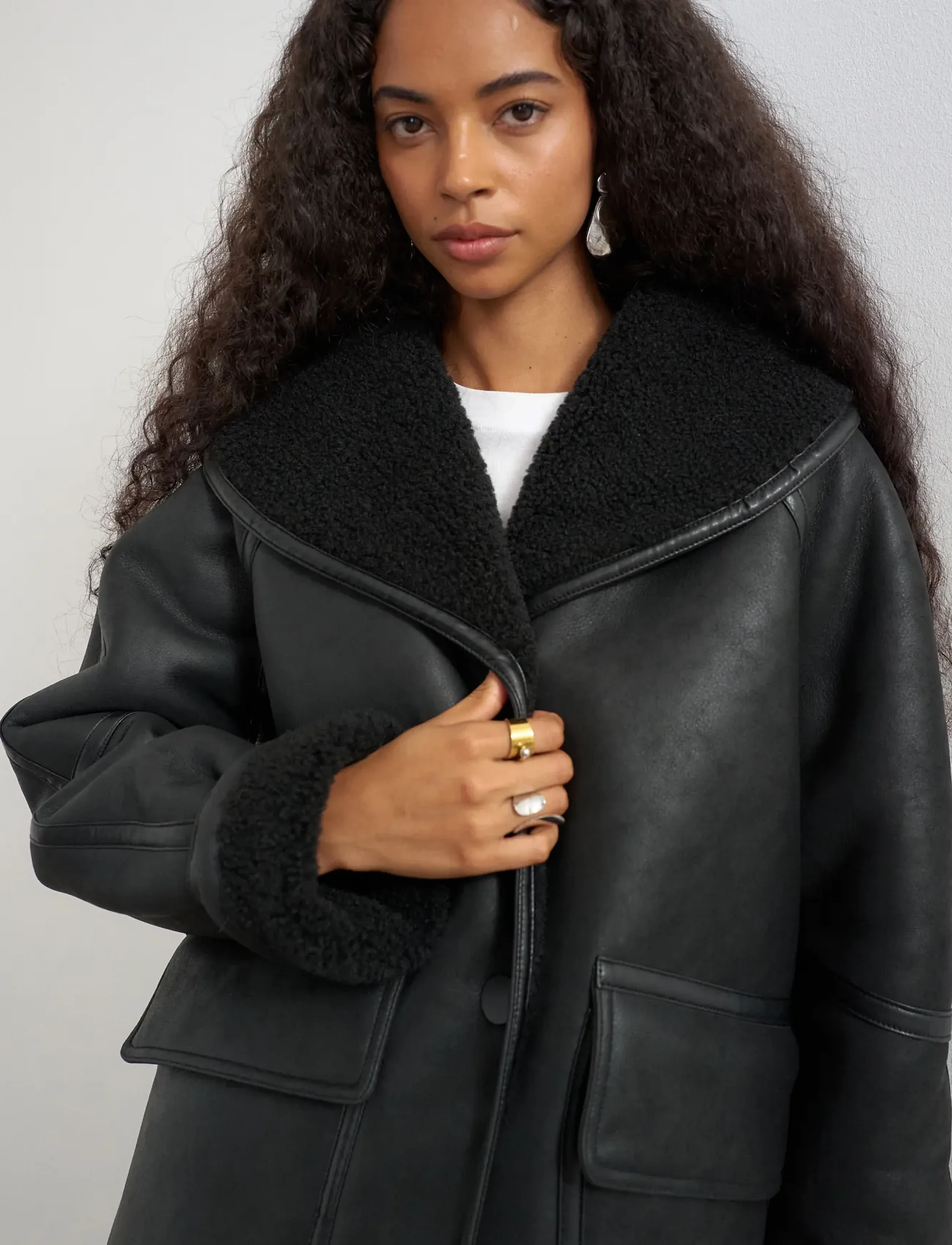 Topshop - TSTORA COATED JACKET OTW - kurtki skórzane - black - 5