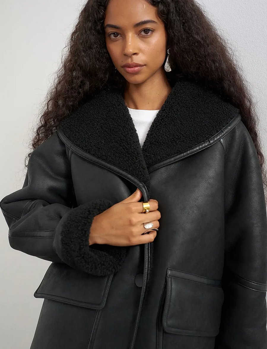 Topshop - TSTORA COATED JACKET OTW - kurtki skórzane - black - 5