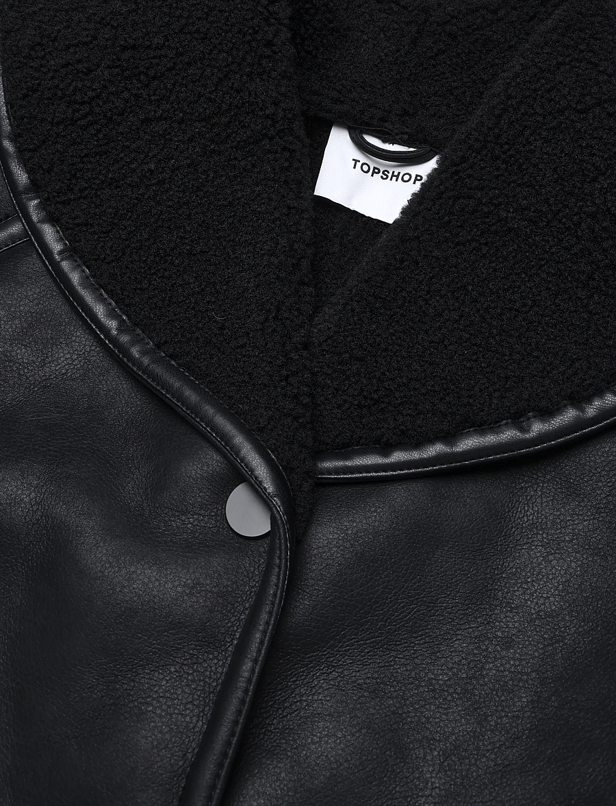 Topshop - TSTORA COATED JACKET OTW - mäntel - black - 5