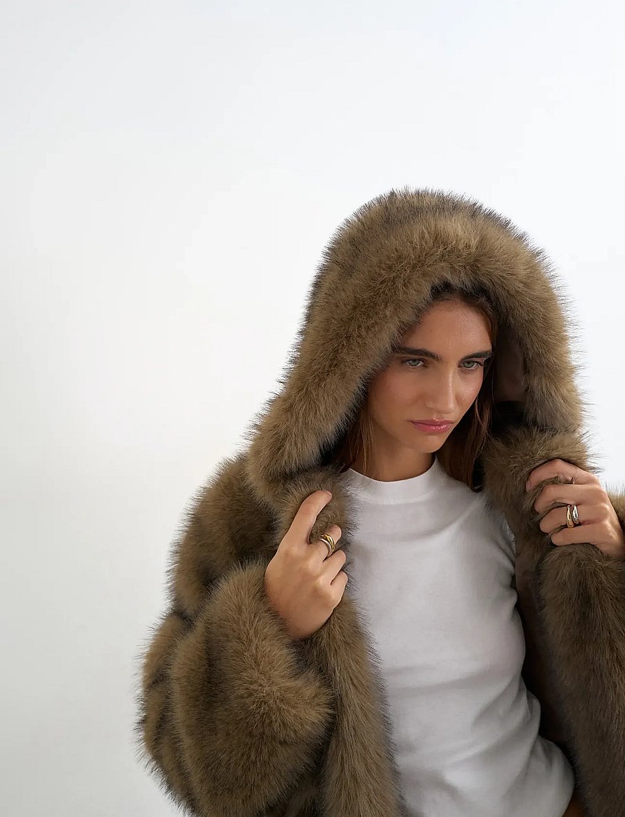 Topshop - TSTYRA COAT OTW - fuskpäls - chocolate brown - 3