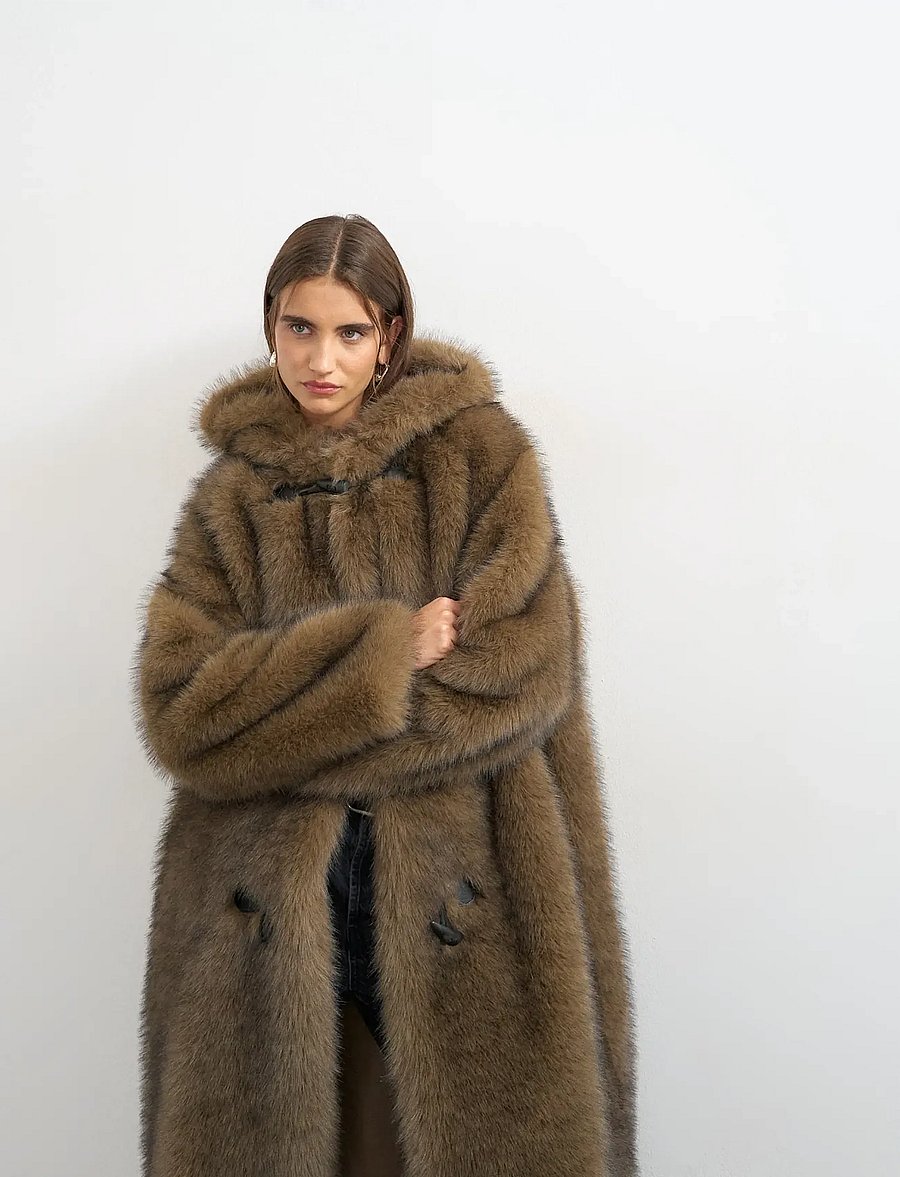 Topshop - TSTYRA COAT OTW - fuskpäls - chocolate brown - 4