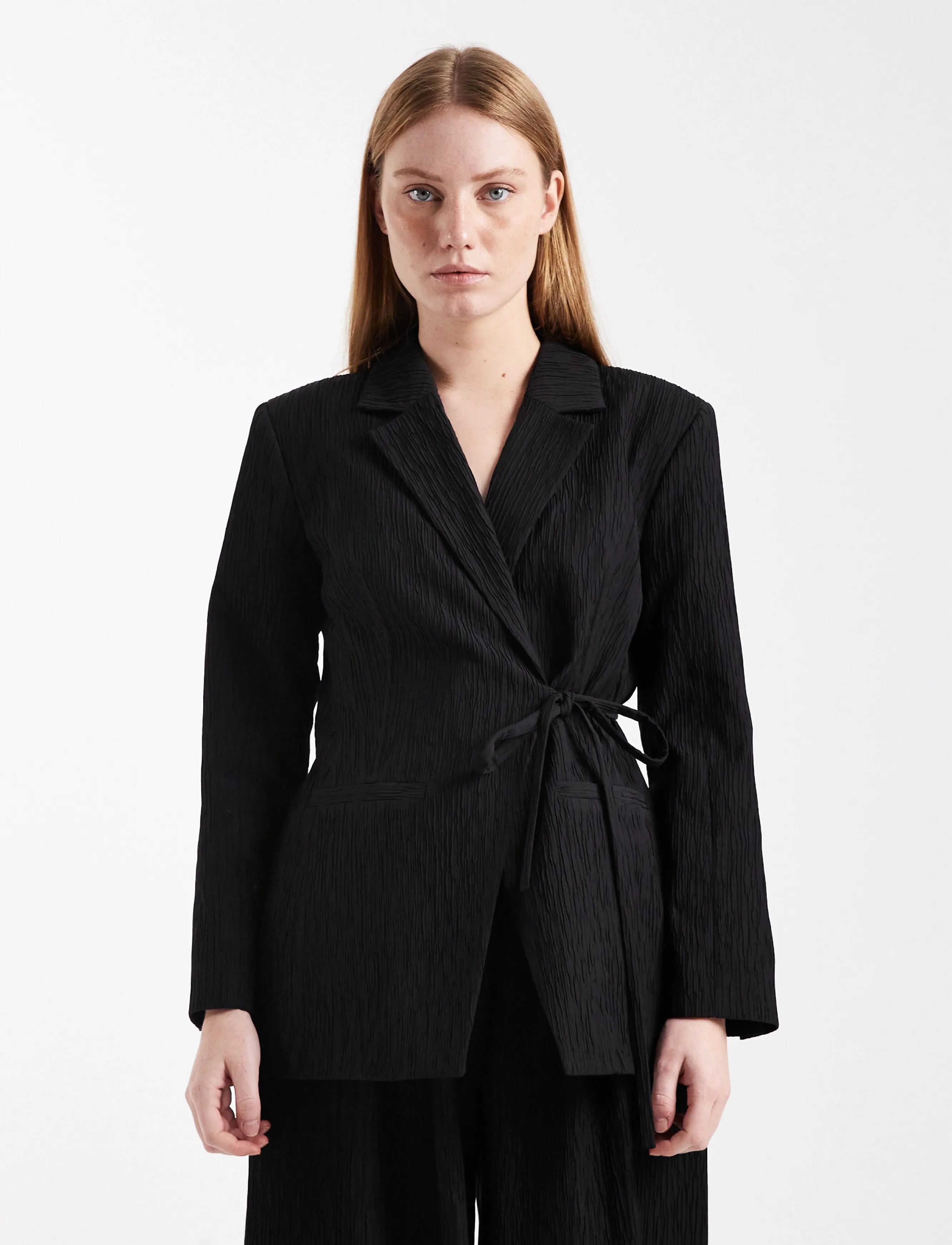 Topshop TSTIRI TIE WAIST BLAZER TLR - Topshop - BLACK / black