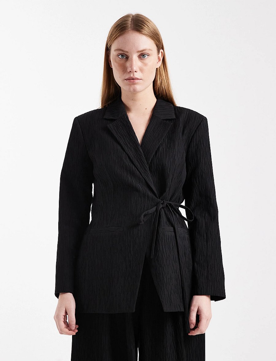Topshop - TSTIRI TIE WAIST BLAZER TLR - kavajer med skärp - black - 0