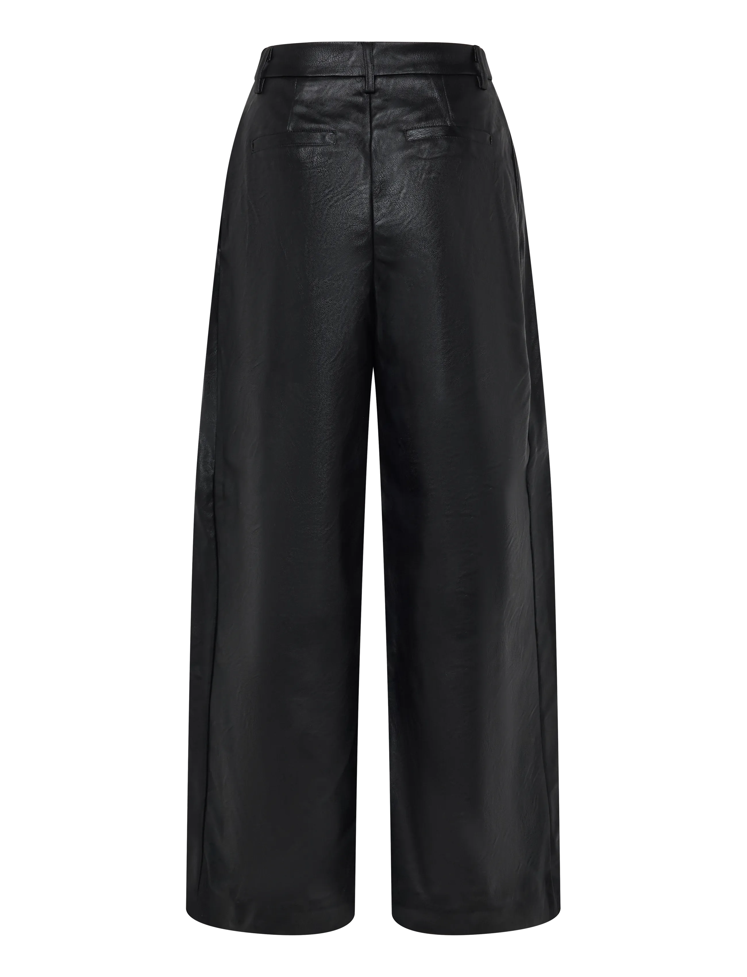 Topshop - TSTESA COATED PLEATED TROUSERS - lederhosen - black - 2