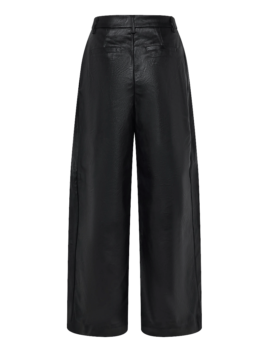 Topshop - TSTESA COATED PLEATED TROUSERS - lederhosen - black - 2