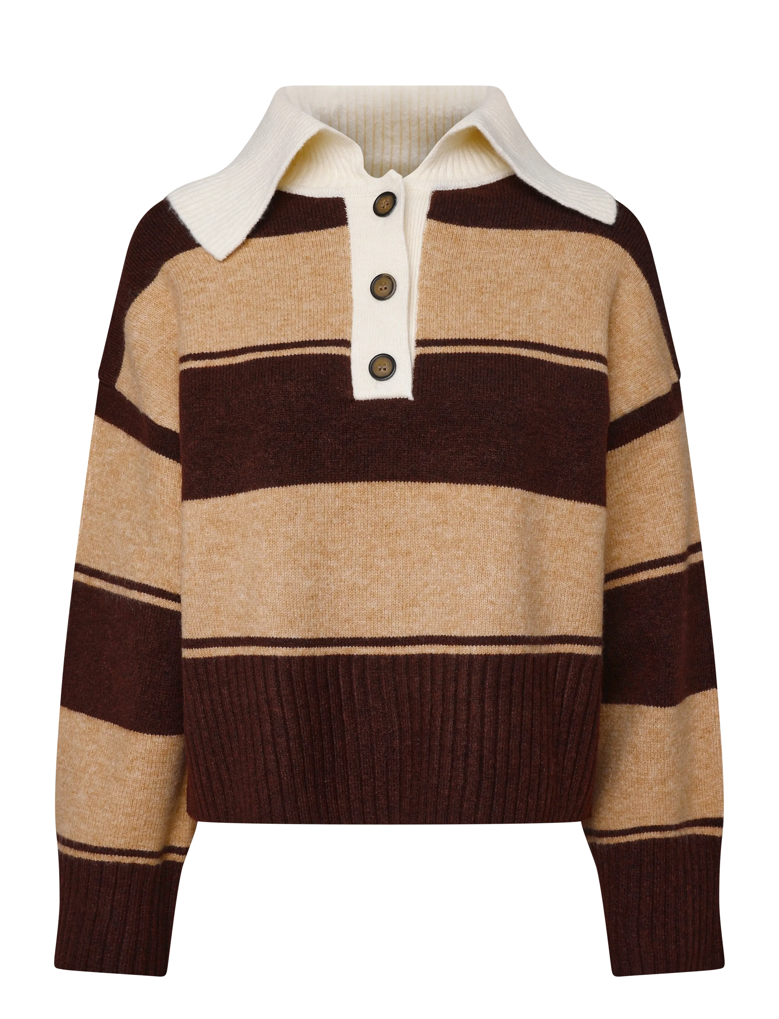 Topshop TSCAMI KNITTED RUGBY POLO KNT - Tøj - CHOCOLATE BROWN / brown