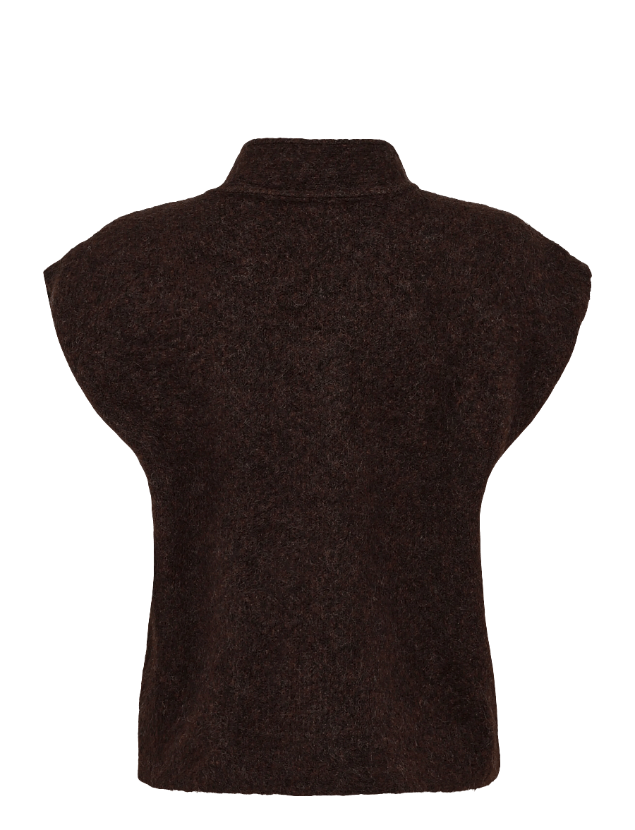 Topshop - TSCASSI KNITTED TIE NECK TOP KNT NOOS - striktrøjer - chocolate brown - 1