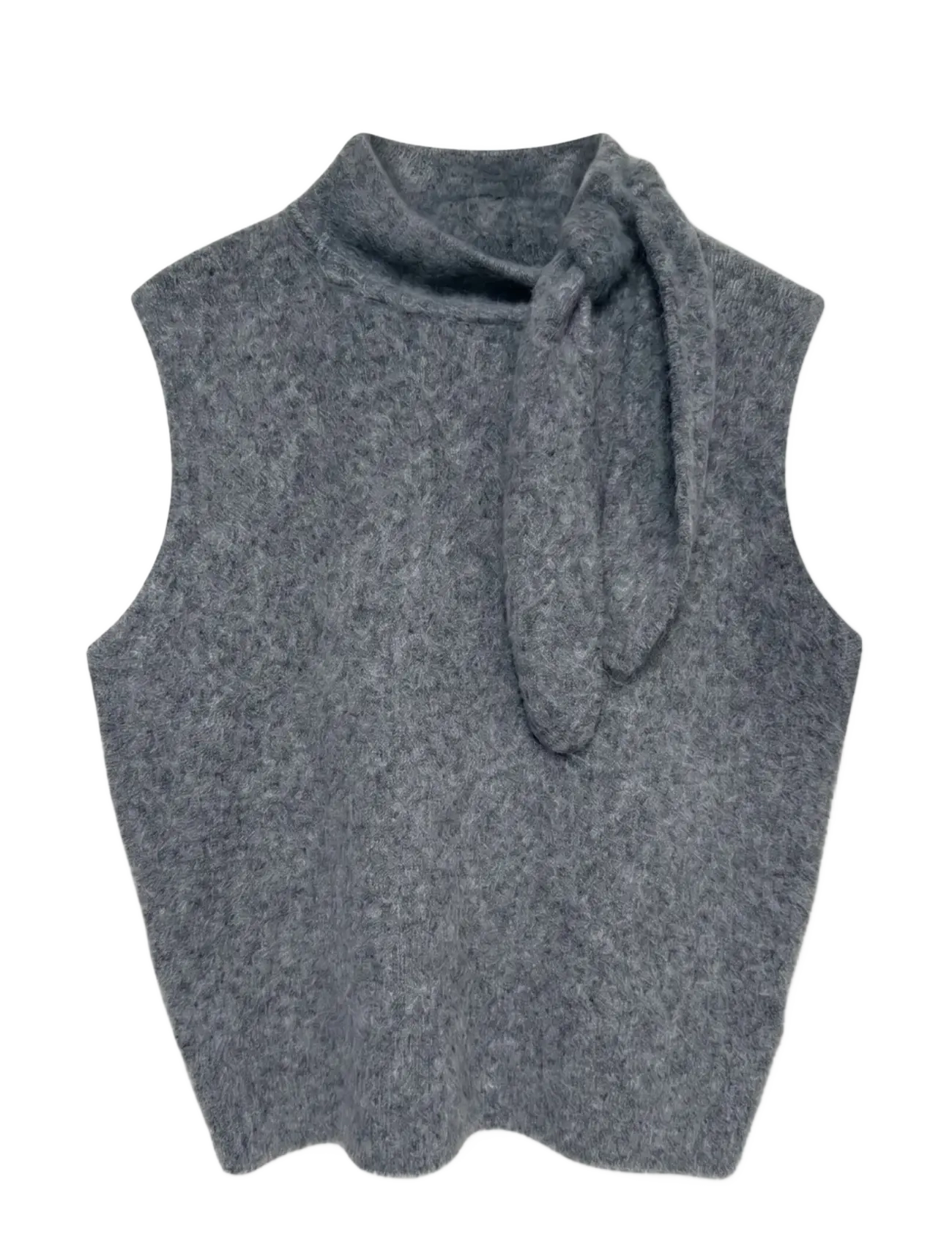 Topshop TSCASSI KNITTED TIE NECK TOP KNT NOOS - Topshop - GREY / grey