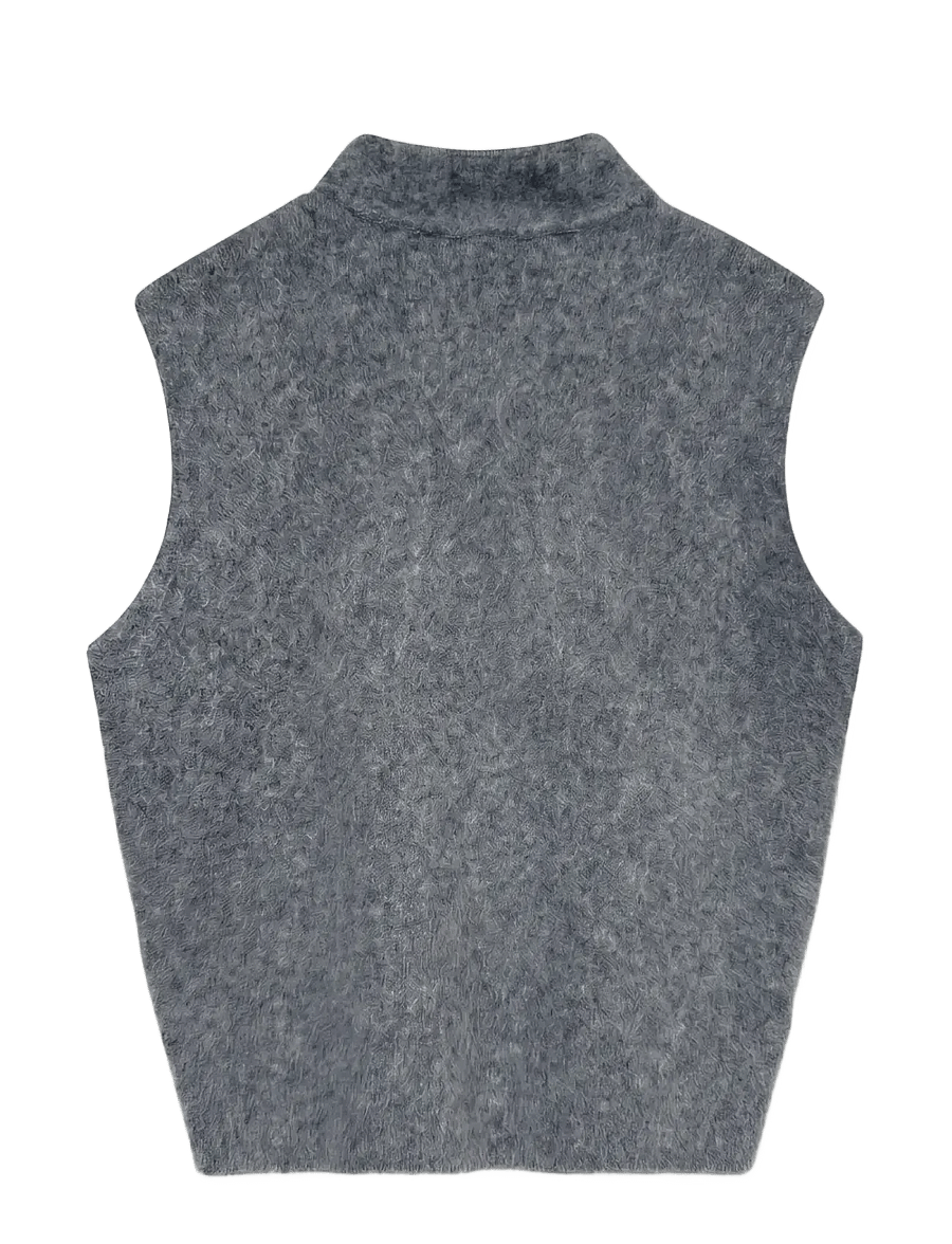 Topshop - TSCASSI KNITTED TIE NECK TOP KNT NOOS - stickade tröjor - grey - 1