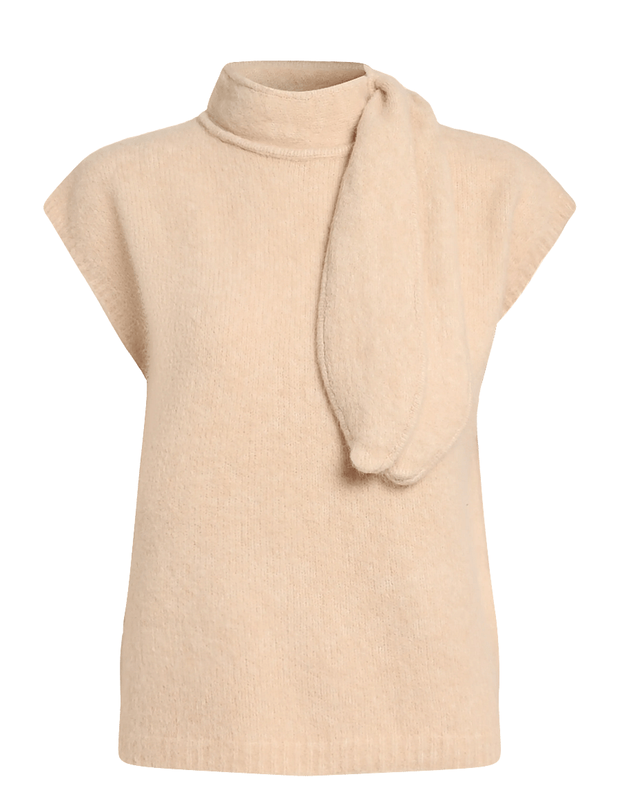 Topshop - TSCASSI KNITTED TIE NECK TOP KNT NOOS - pullover - ivory cream - 1