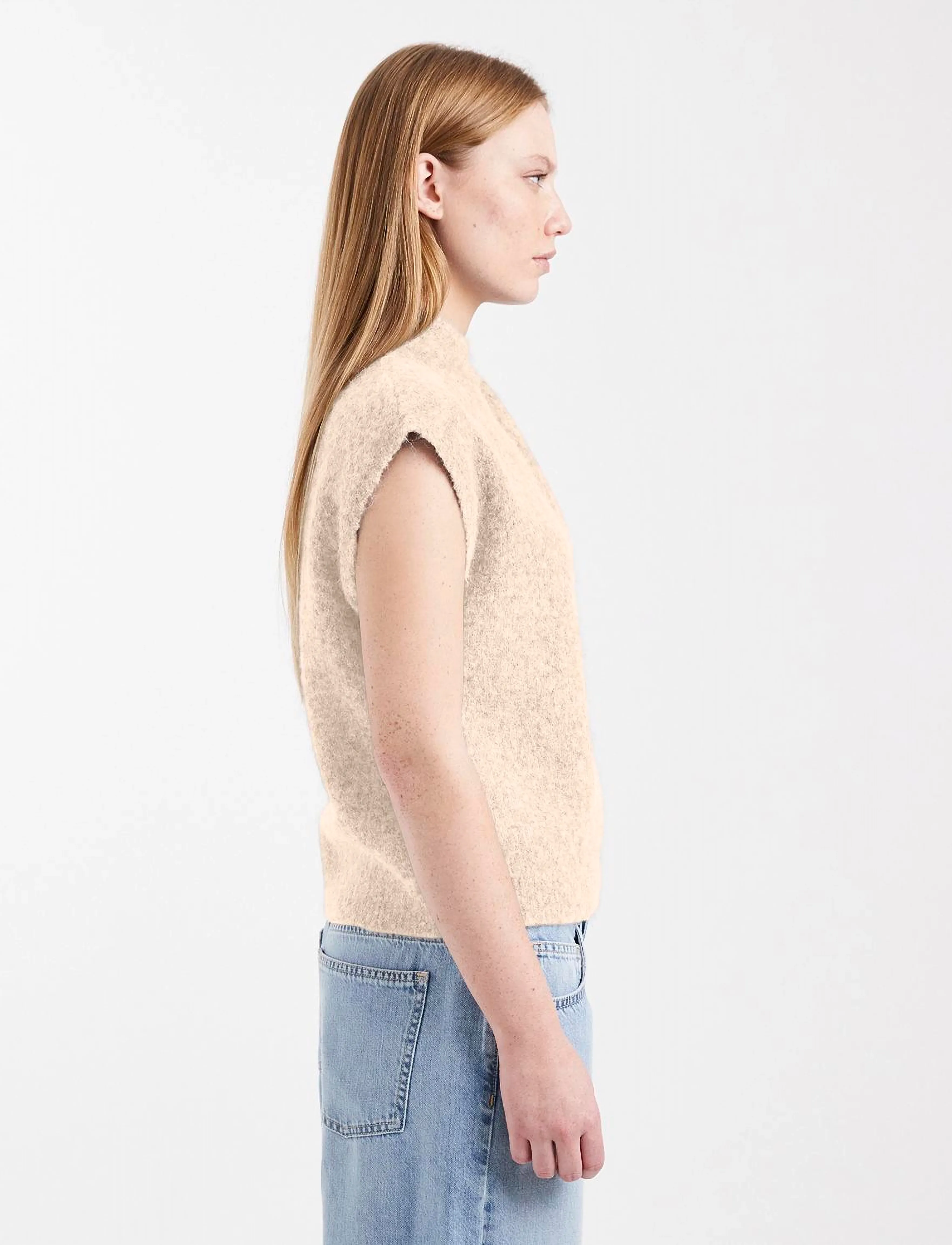 Topshop - TSCASSI KNITTED TIE NECK TOP KNT NOOS - jumpers - ivory cream - 3