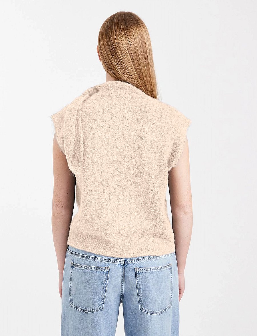 Topshop - TSCASSI KNITTED TIE NECK TOP KNT NOOS - pullover - ivory cream - 4