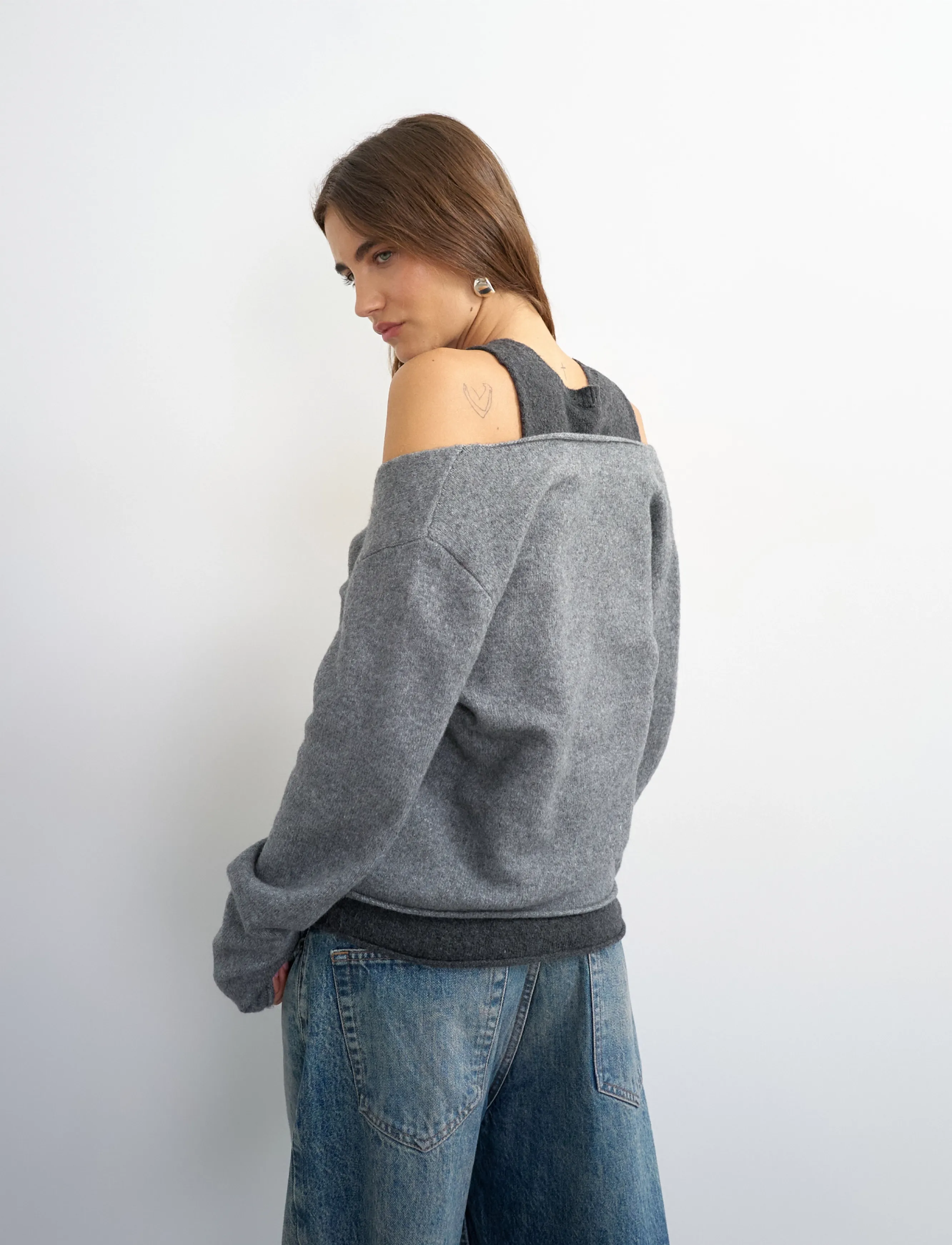 Topshop - TSYASMIN LS O-NECK KNITTED JUMPER KNT - stickade tröjor - grey - 3