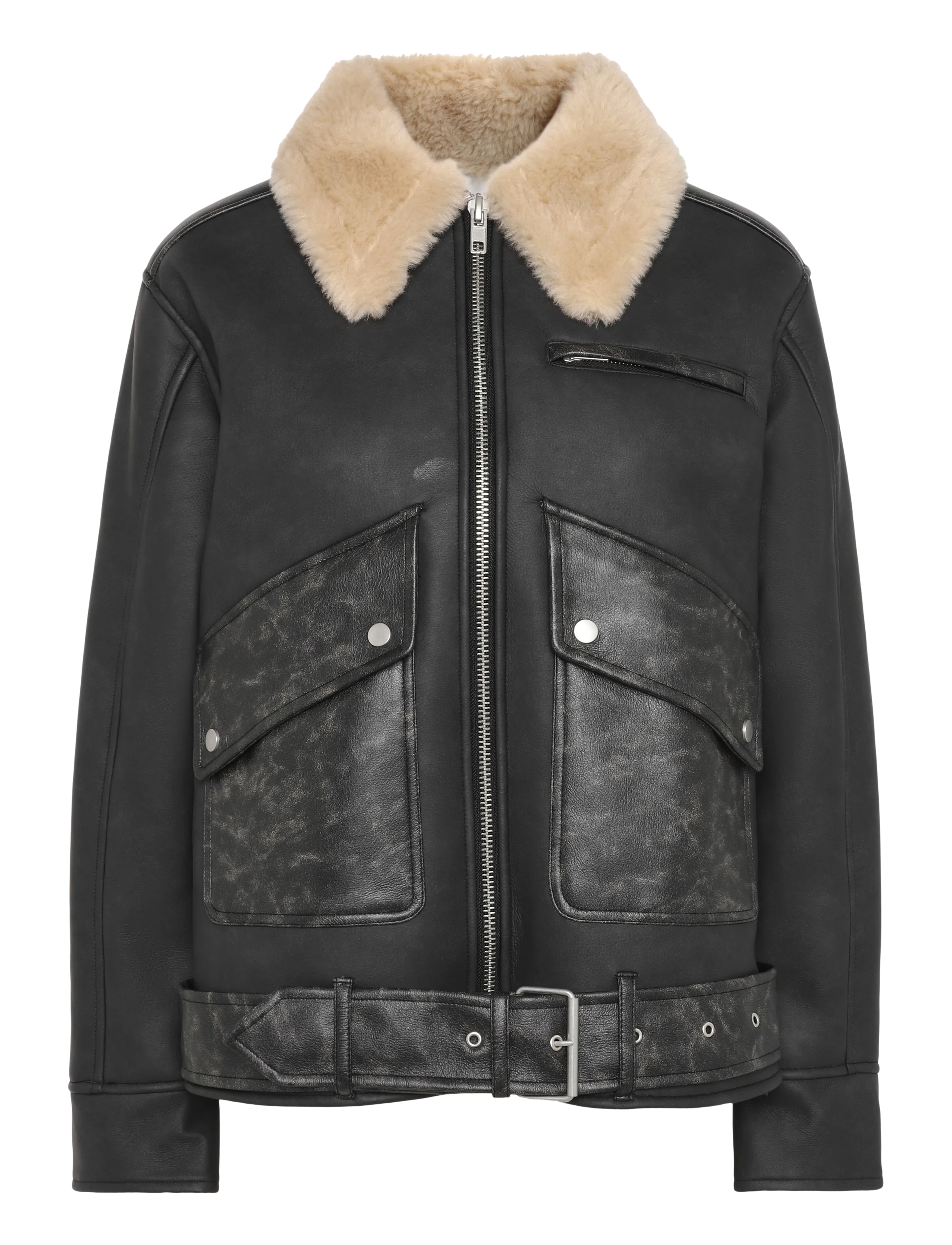 Topshop - TSSIGRID BLETED BIKER JACKET OTW - nahktagid - black - 1