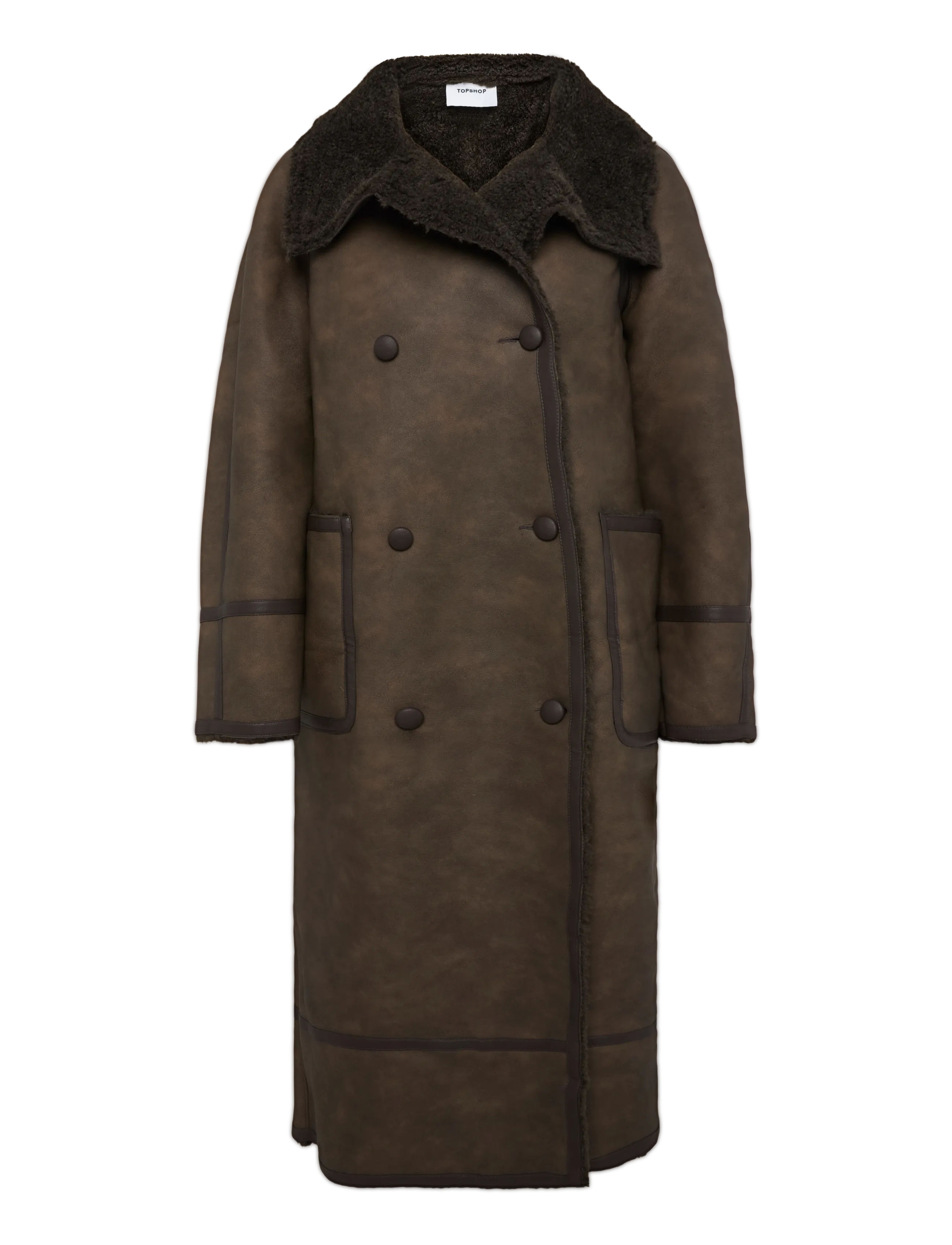 Topshop - TSSIA COATED COAT OTW - faux fur - chocolate brown - 1