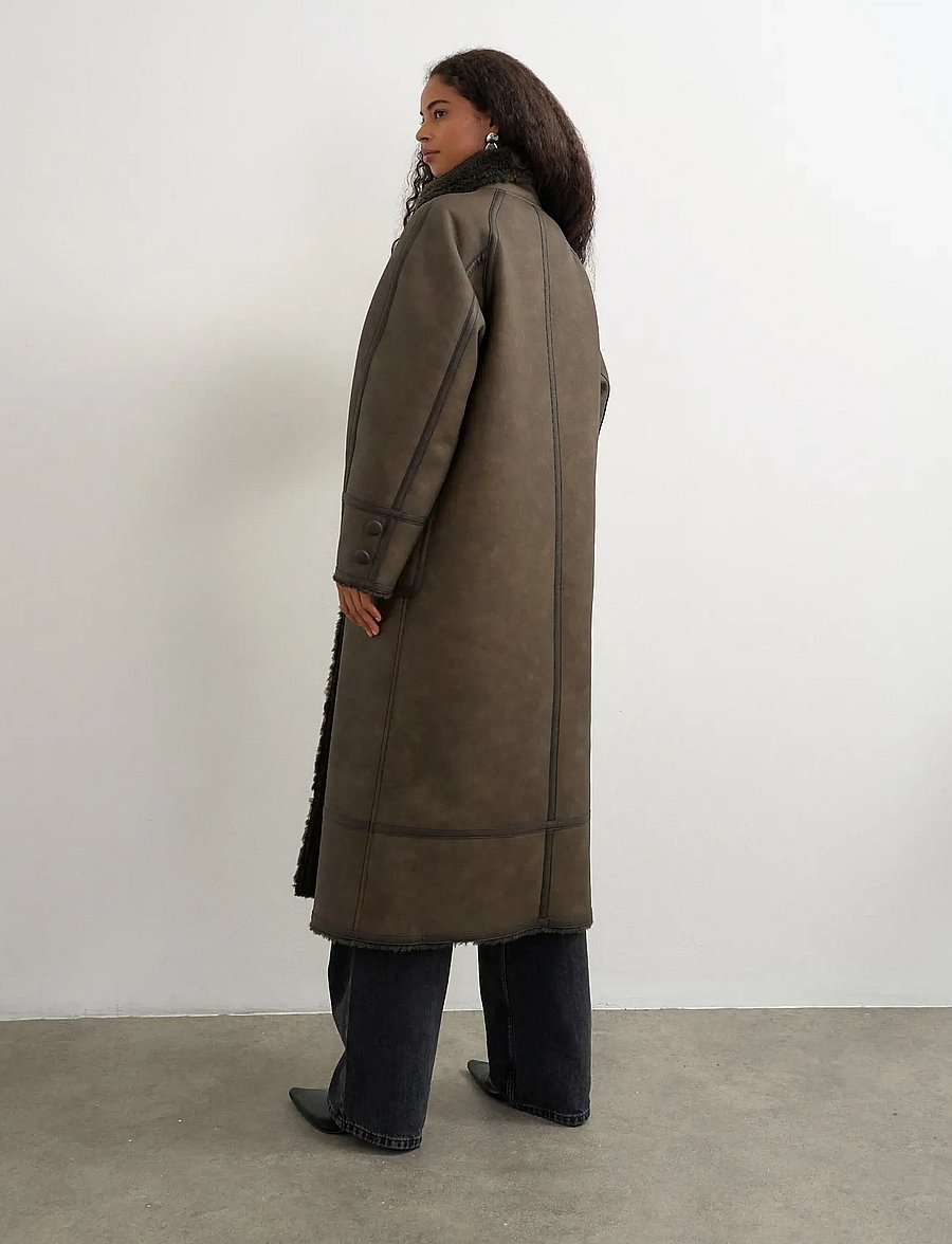 Topshop - TSSIA COATED COAT OTW - faux fur - chocolate brown - 3