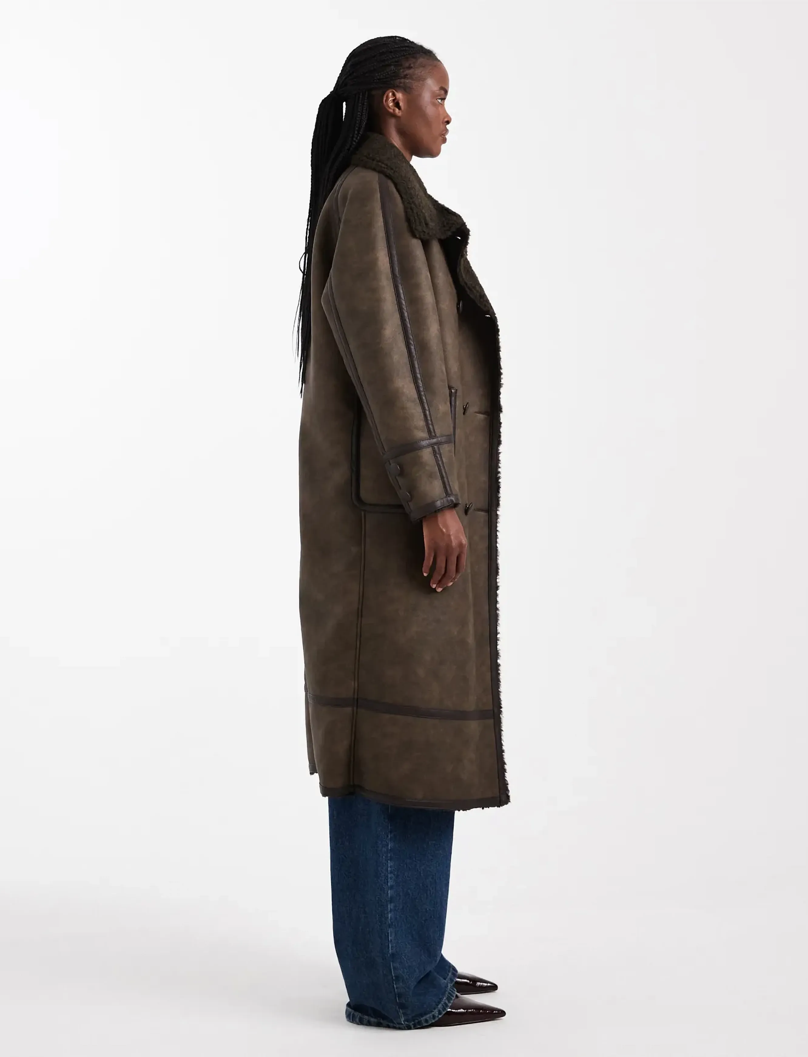 Topshop - TSSIA COATED COAT OTW - faux fur - chocolate brown - 4