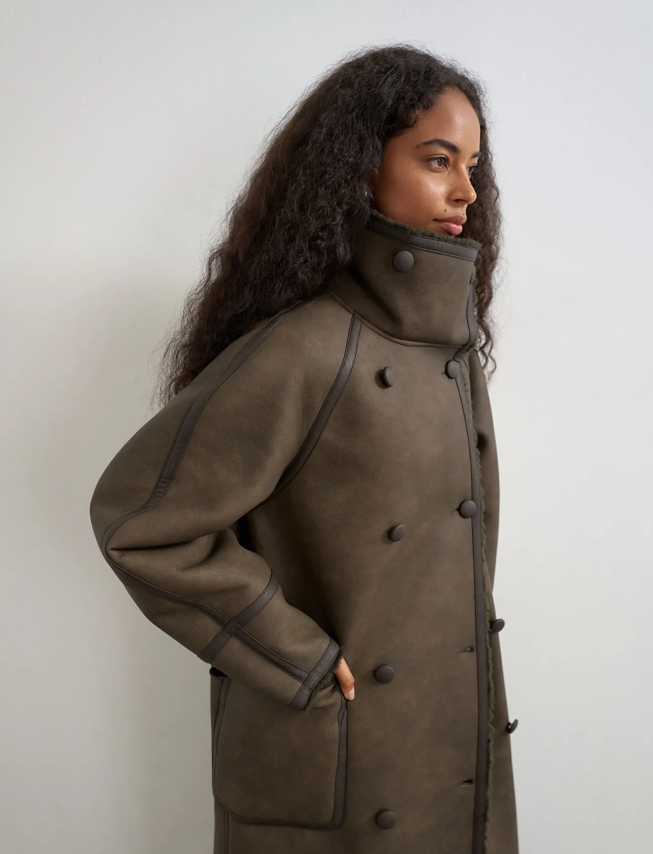 Topshop - TSSIA COATED COAT OTW - faux fur - chocolate brown - 5