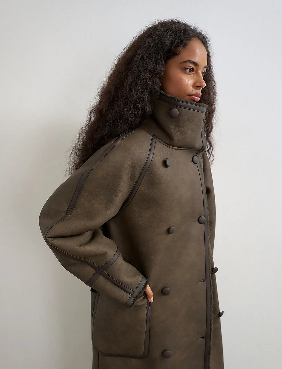Topshop - TSSIA COATED COAT OTW - faux fur - chocolate brown - 5