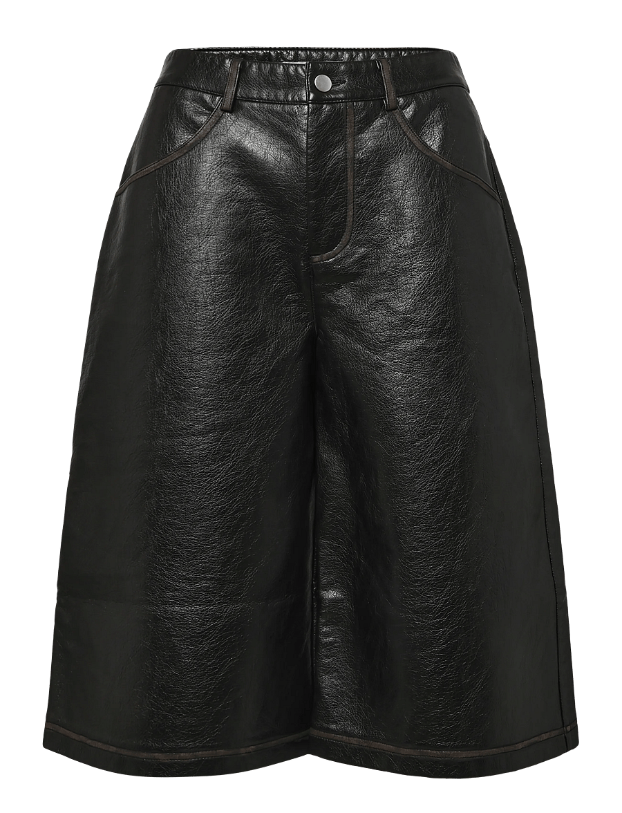Topshop - TSSILJE COATED SHORTS - lühikesed nahkpüksid - black - 1