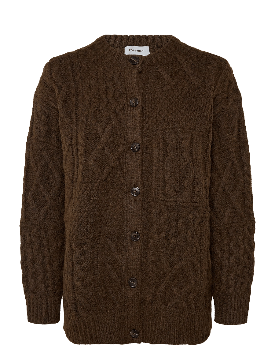 Topshop - TSYENNA LS CABLE CARDIGAN KNT - cardigans - ginger bread - 1