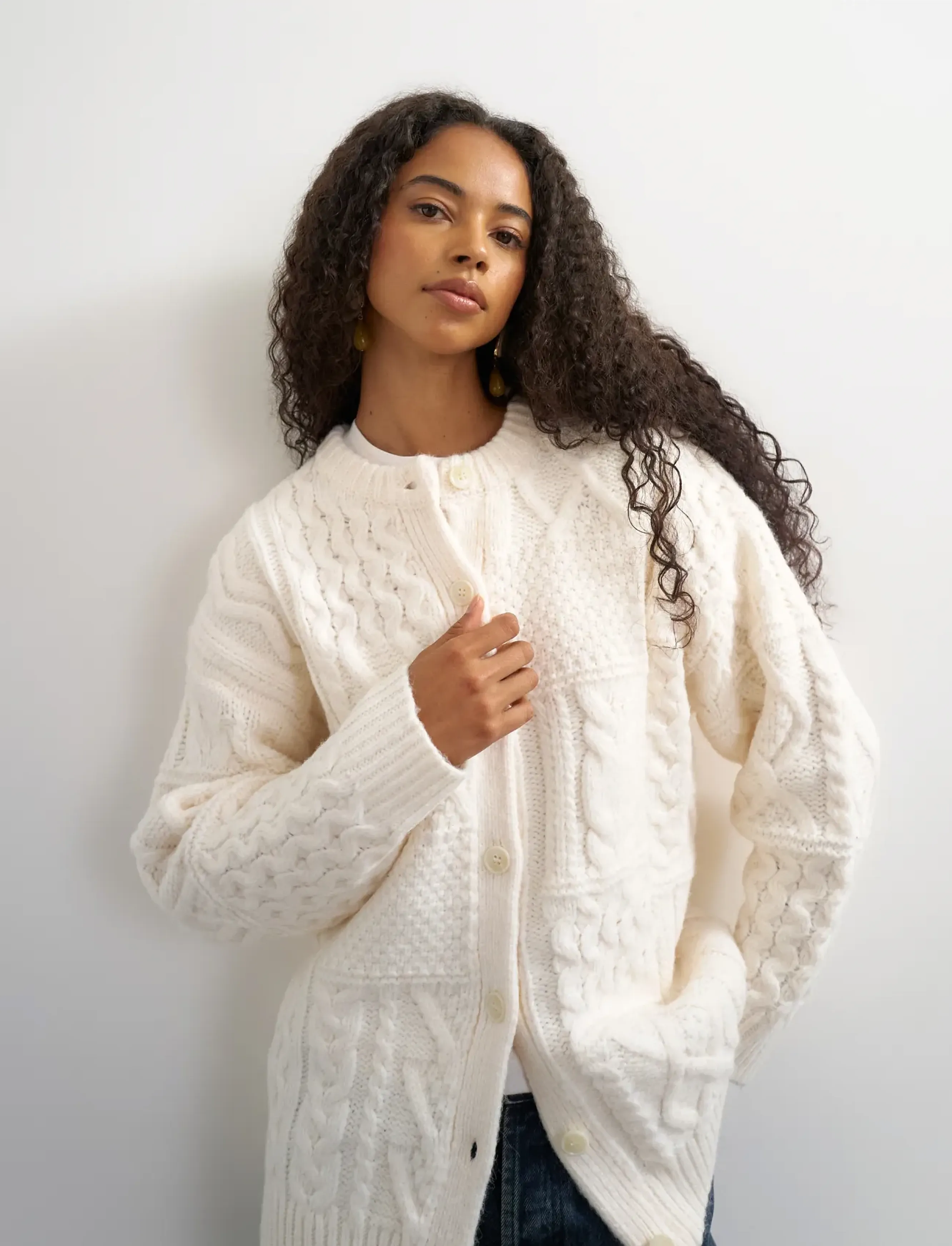TOPSHOP Tsyenna Ls Cable Cardigan Knt dam – bild 4