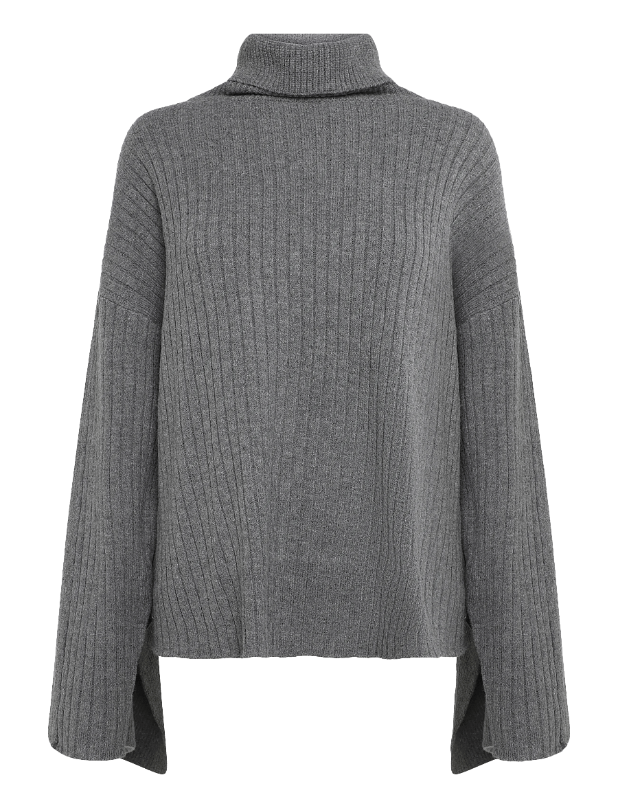 Topshop - TSYINA LS OVERSIZED KNITTED JUMPER KNT - jumpers - choal grey - 0