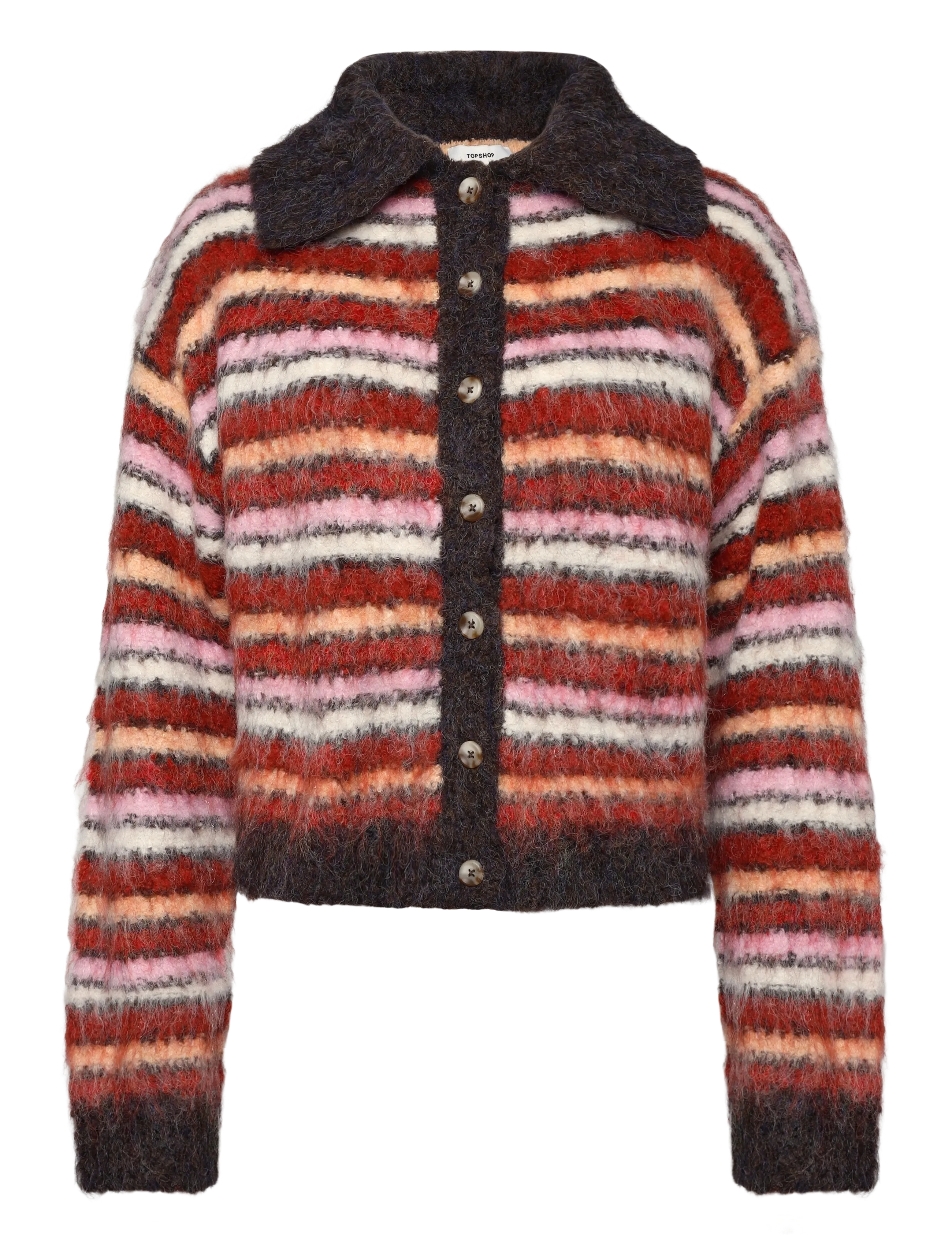 Topshop TSTINE LS CARDIGAN KNT - Kleidung - RED HEART / red