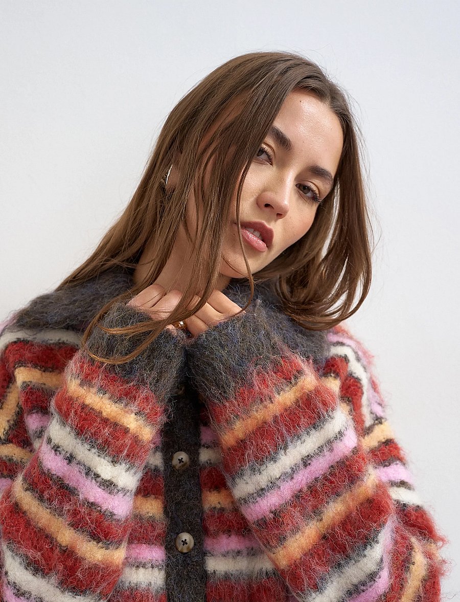 Topshop - TSTINE LS CARDIGAN KNT - strickjacken - red heart - 4