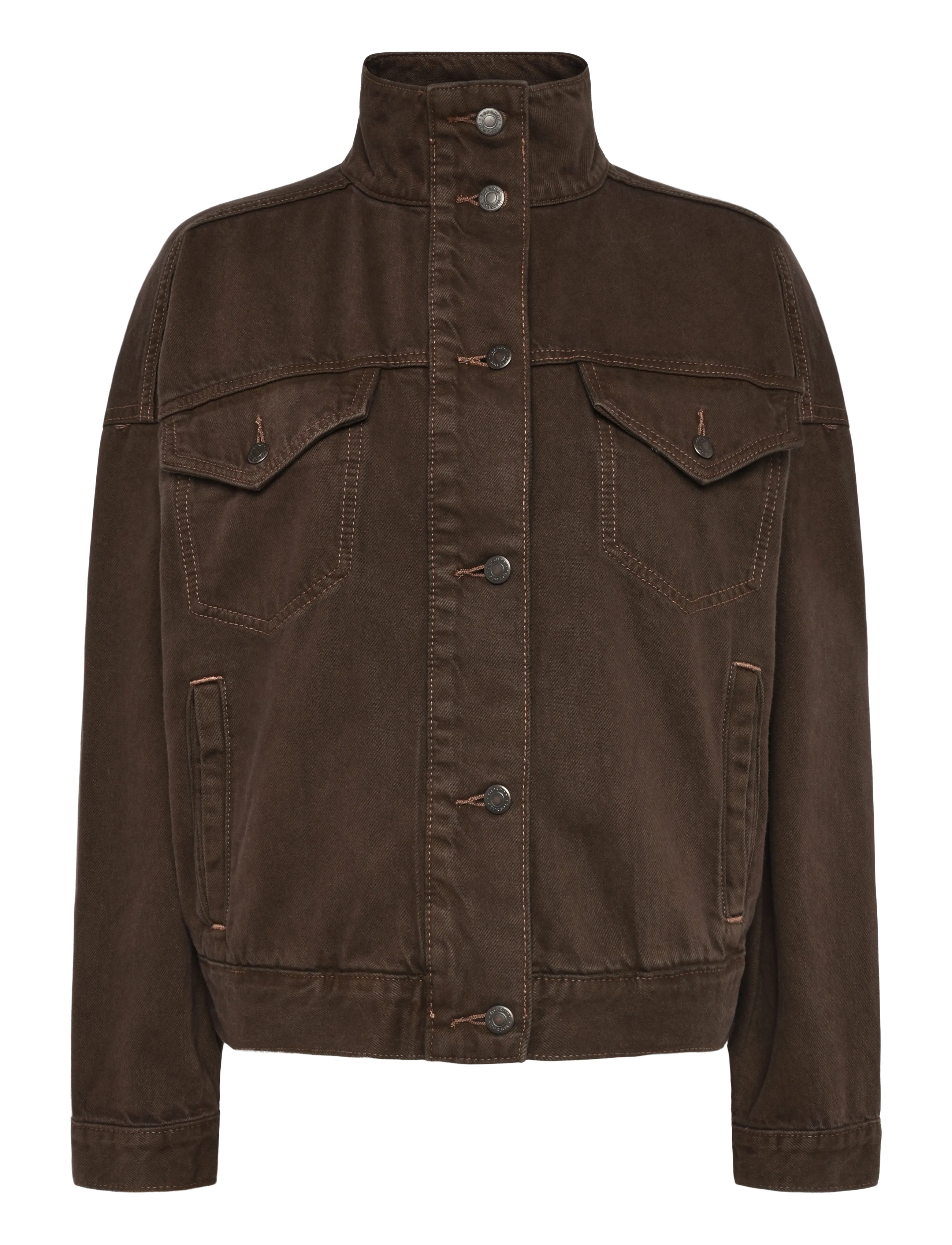 Topshop - TSFREYA DENIM JACKET DNM - jeansjackor - brown denim - 1