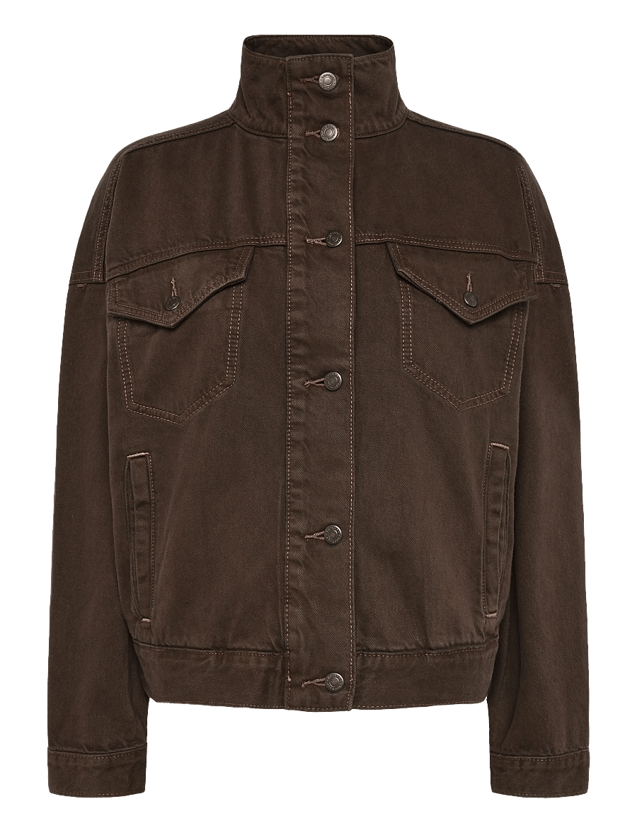 Topshop - TSFREYA DENIM JACKET DNM - jeansjackor - brown denim - 1
