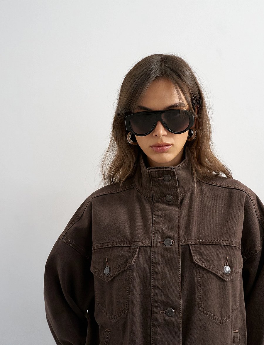 Topshop - TSFREYA DENIM JACKET DNM - jeansjackor - brown denim - 4