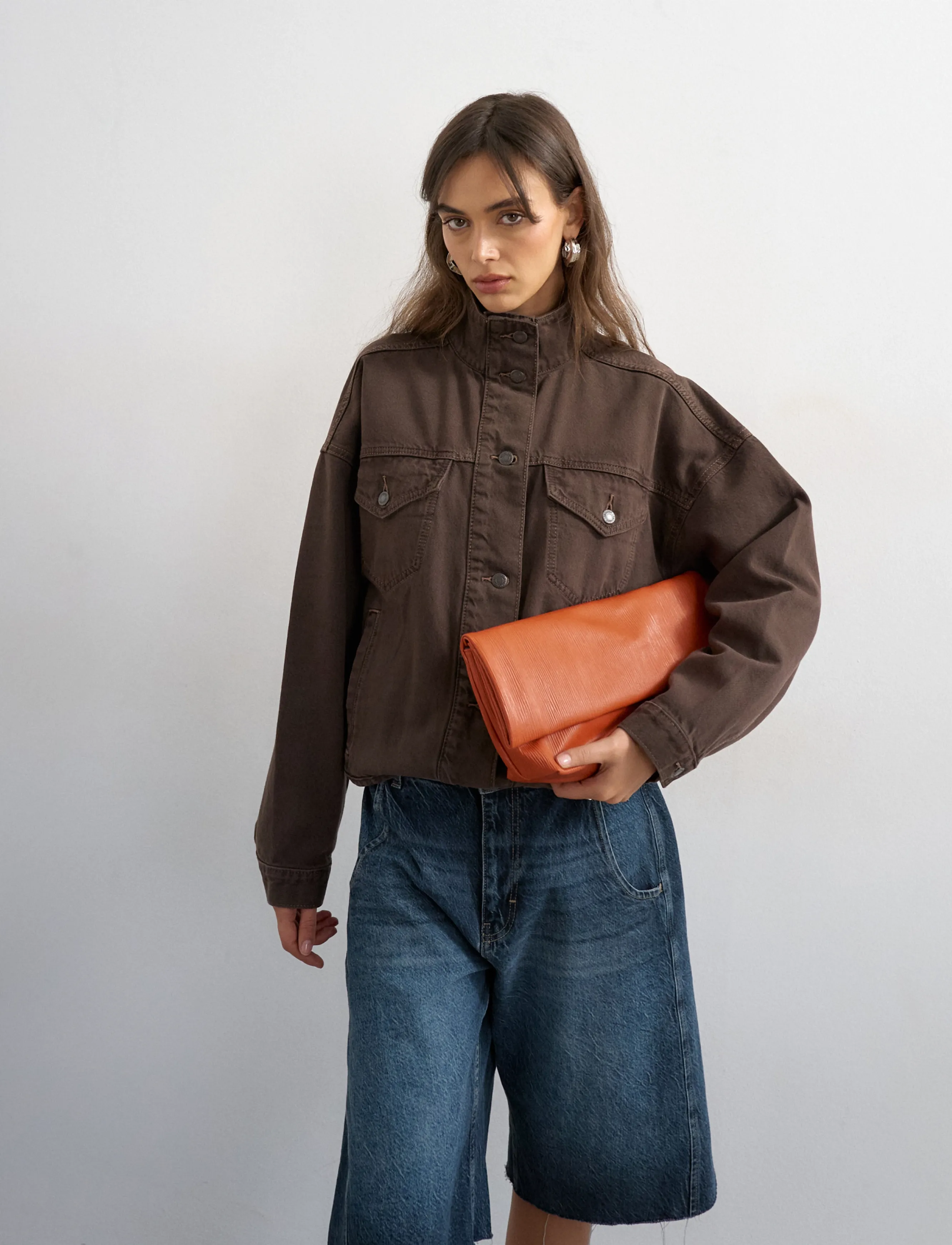 Topshop - TSFREYA DENIM JACKET DNM - jeansjackor - brown denim - 5