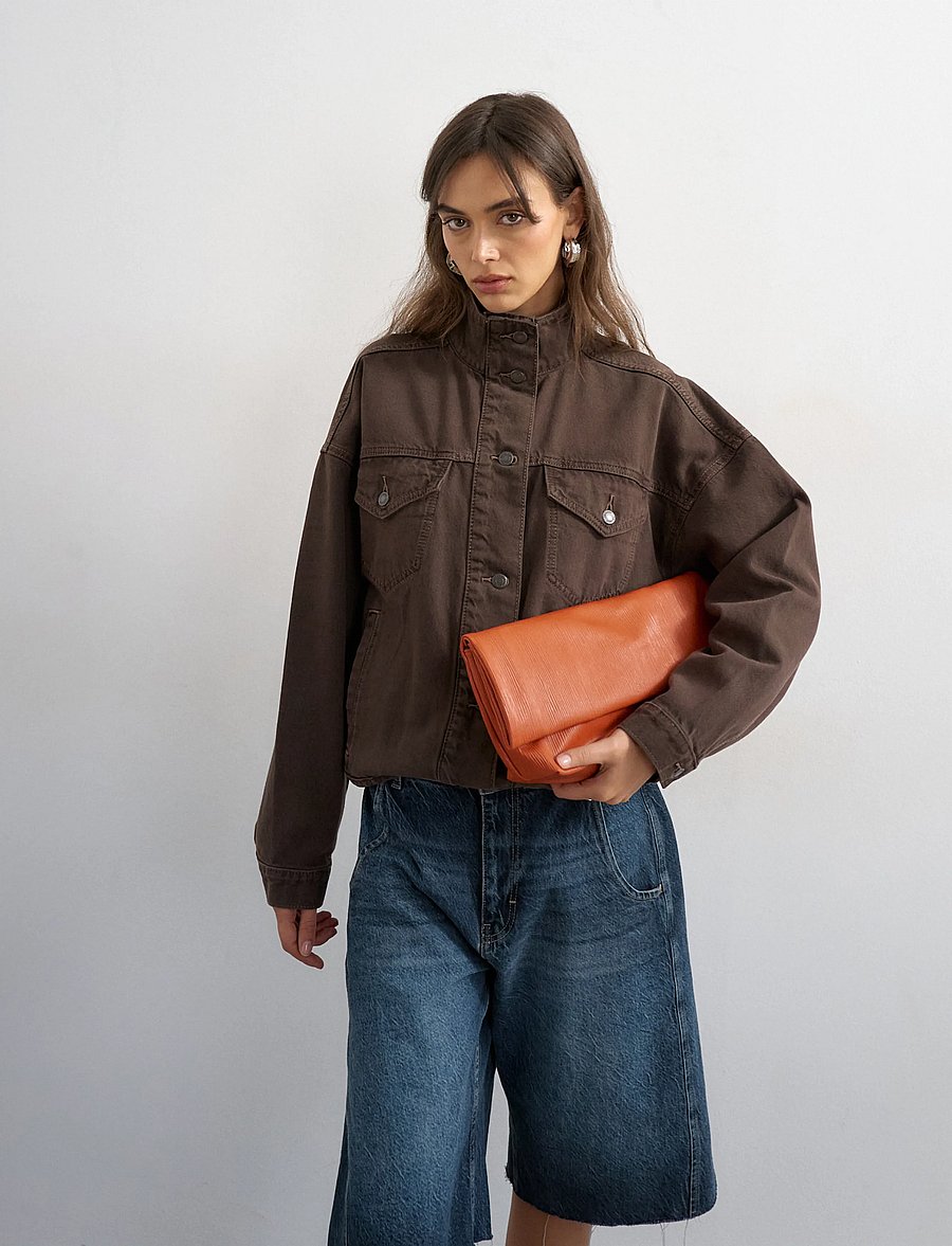 Topshop - TSFREYA DENIM JACKET DNM - jeansjackor - brown denim - 5