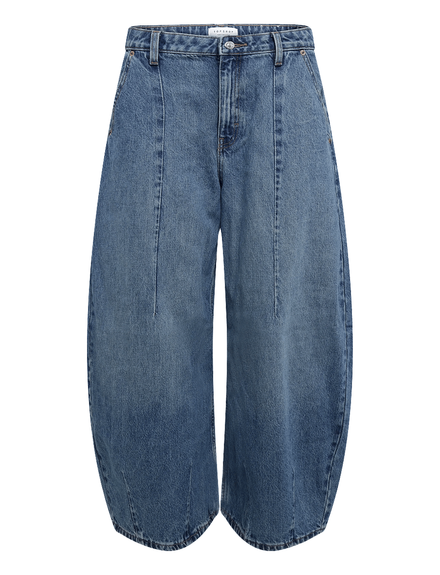 Topshop - TSMATHILDE MR BARREL DNM JEANS MB - barrel jeans - medium blue denim - 1