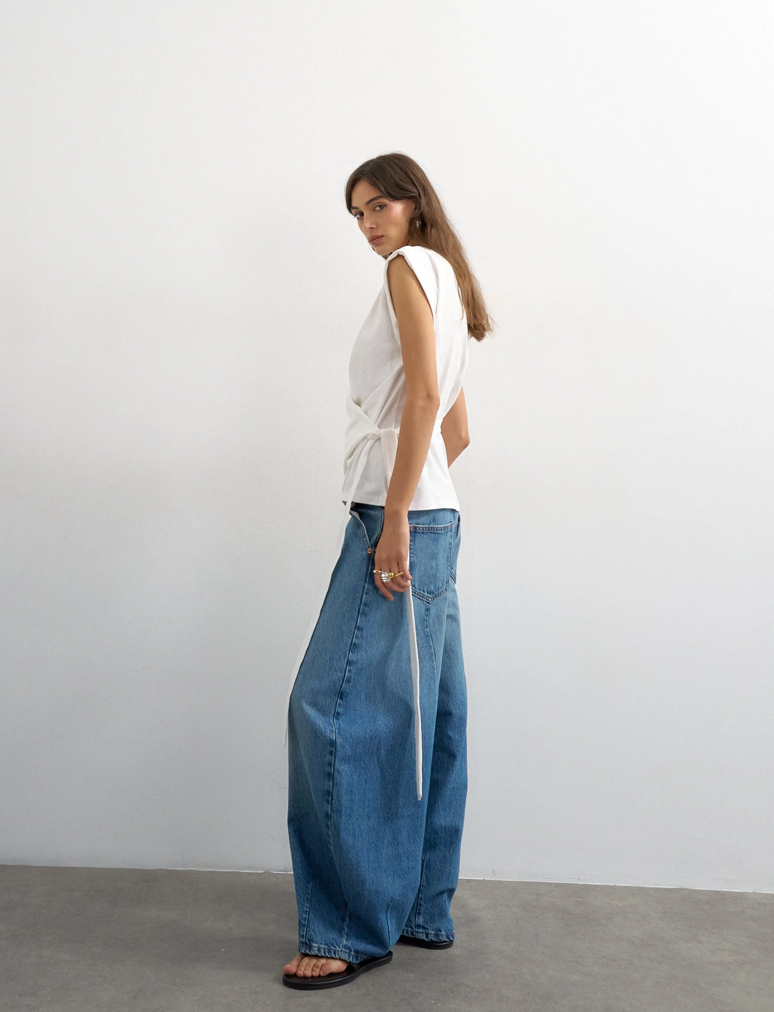 Topshop - TSMATHILDE MR BARREL DNM JEANS MB - barrel jeans - medium blue denim - 4