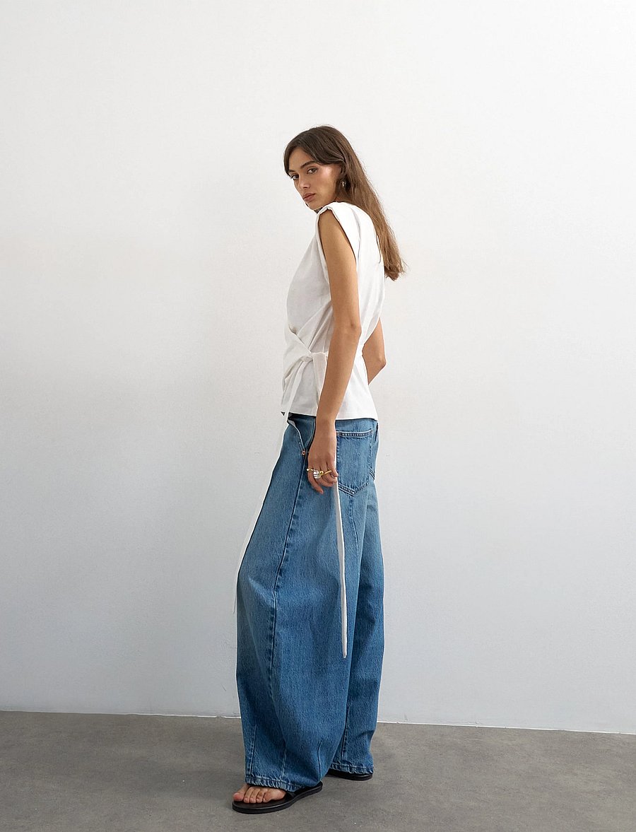 Topshop - TSMATHILDE MR BARREL DNM JEANS MB - barrel jeans - medium blue denim - 4
