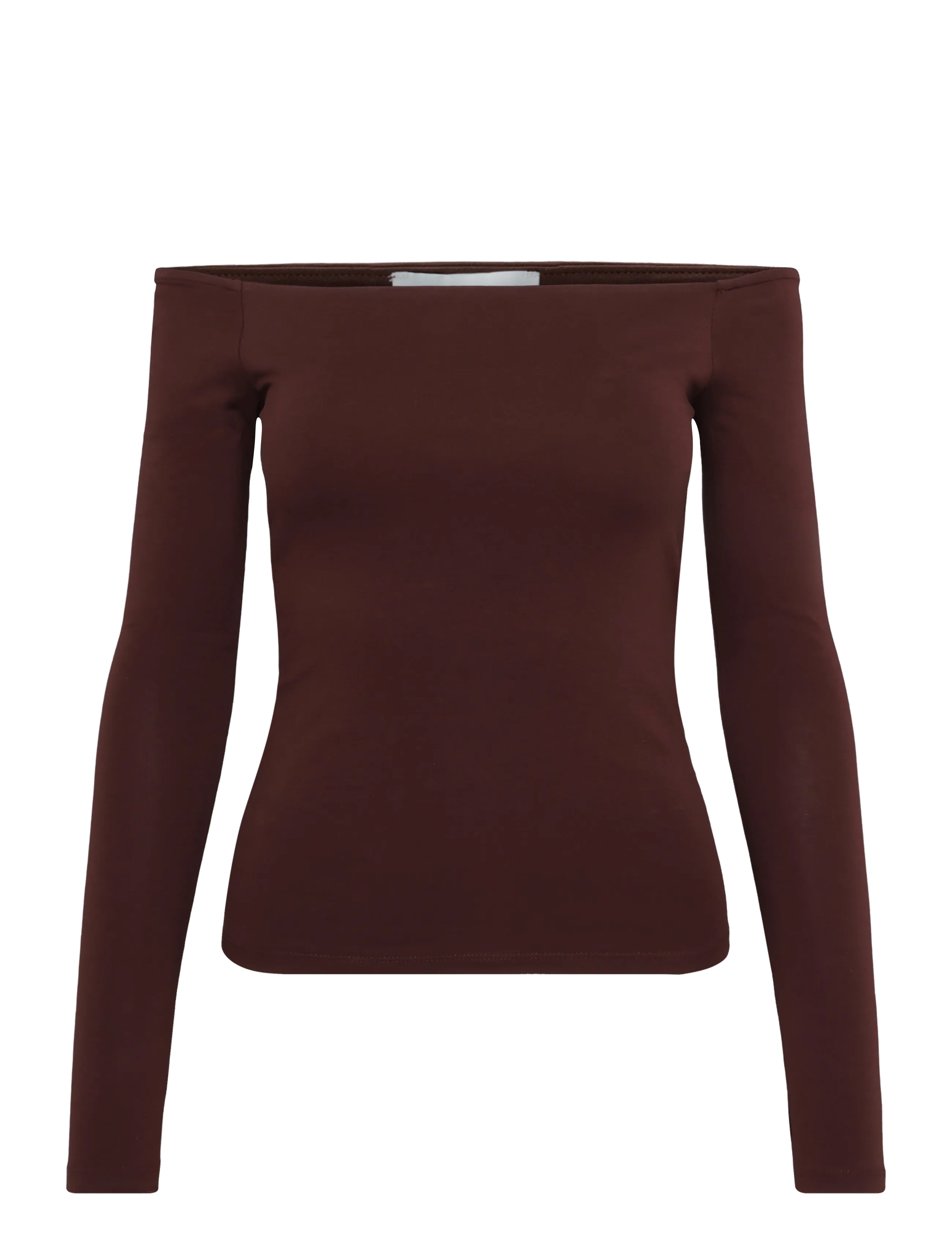 Topshop TSBOA OFF SHOULDER LS TOP JRS - Riided - DEEP MAHOGANY / burgundy