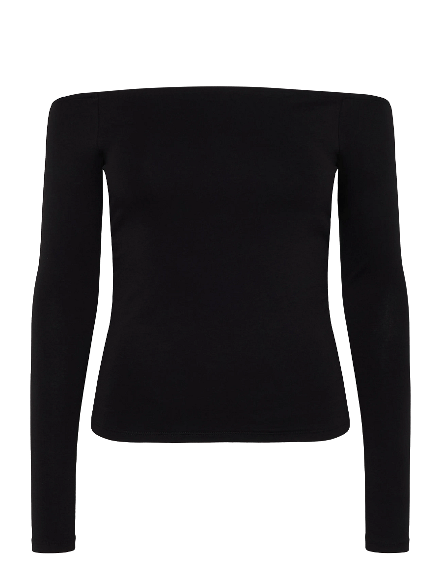 Topshop - TSBOA OFF SHOULDER LS TOP JRS - langærmede toppe - jet black - 1