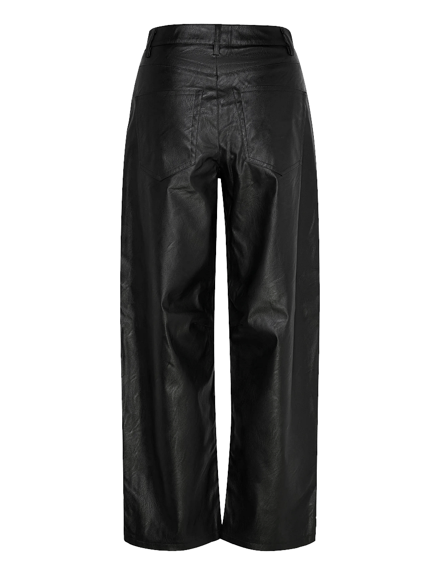Topshop - TSTALLA COATED BARREL TROUSERS - hosen mit geradem bein - black - 2