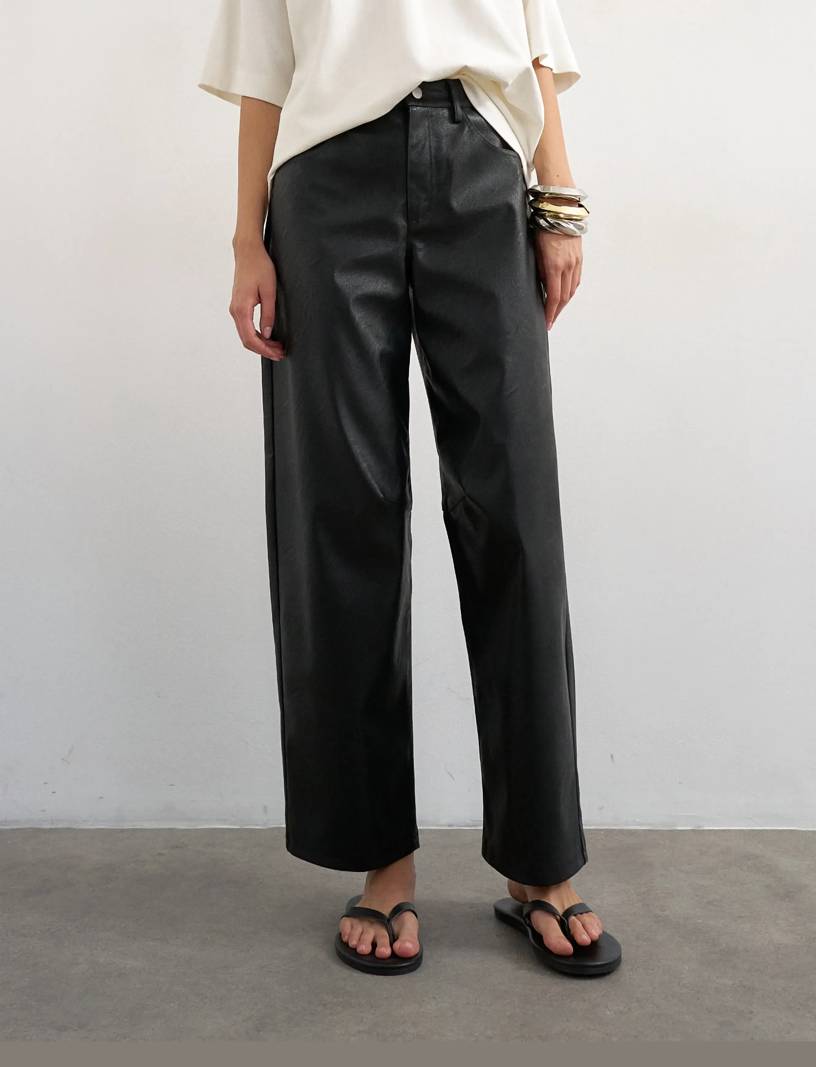 Tstalla Coated Barrel Trousers