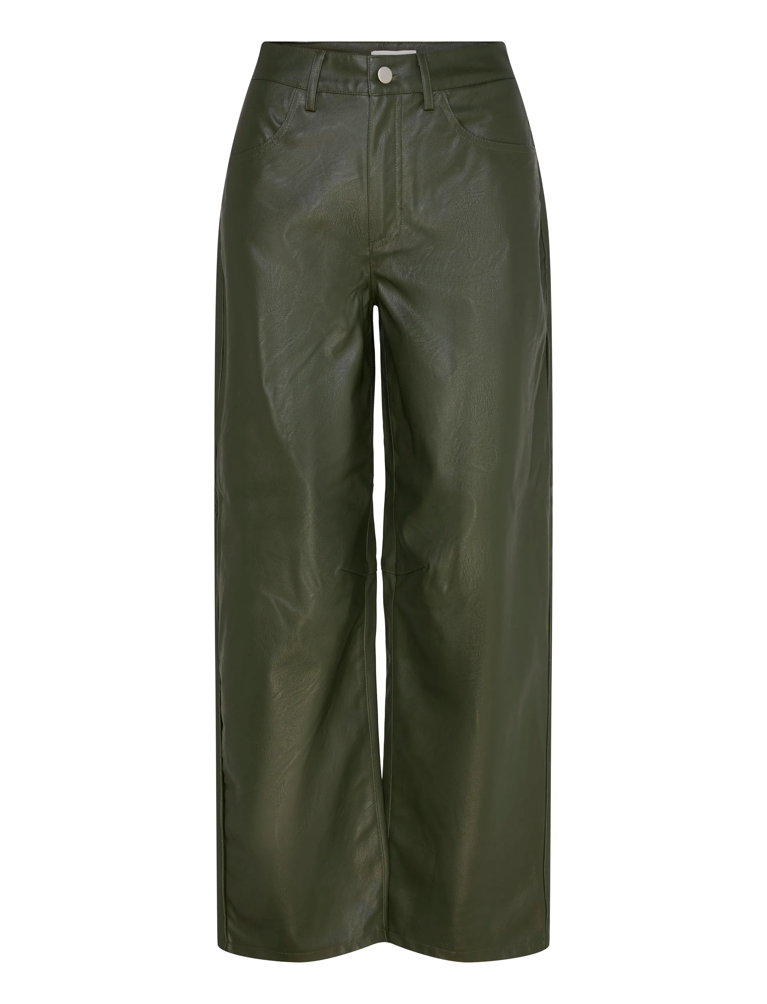 Topshop - TSTALLA COATED BARREL TROUSERS - green bee - 1