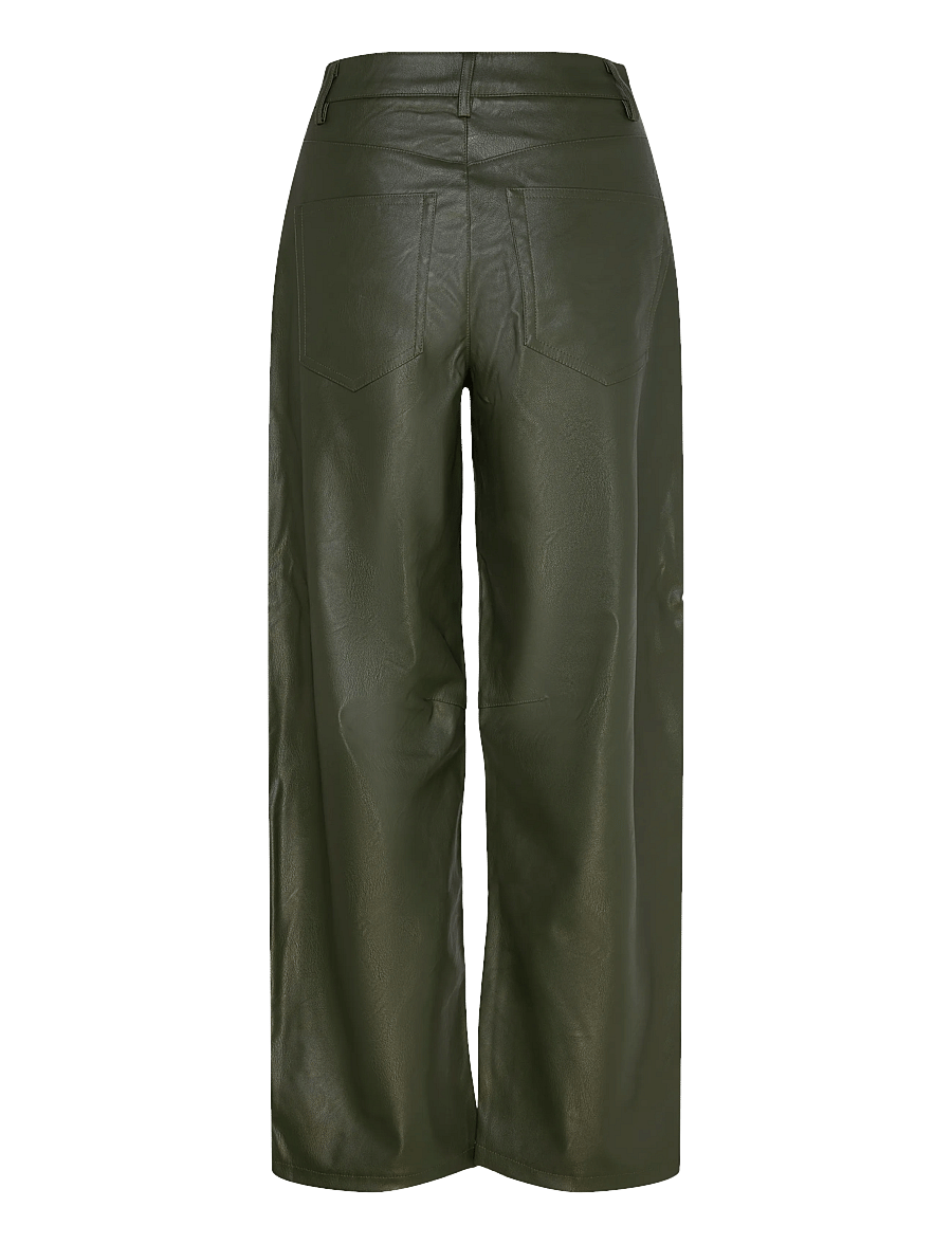 Topshop - TSTALLA COATED BARREL TROUSERS - barrel trousers - green bee - 2
