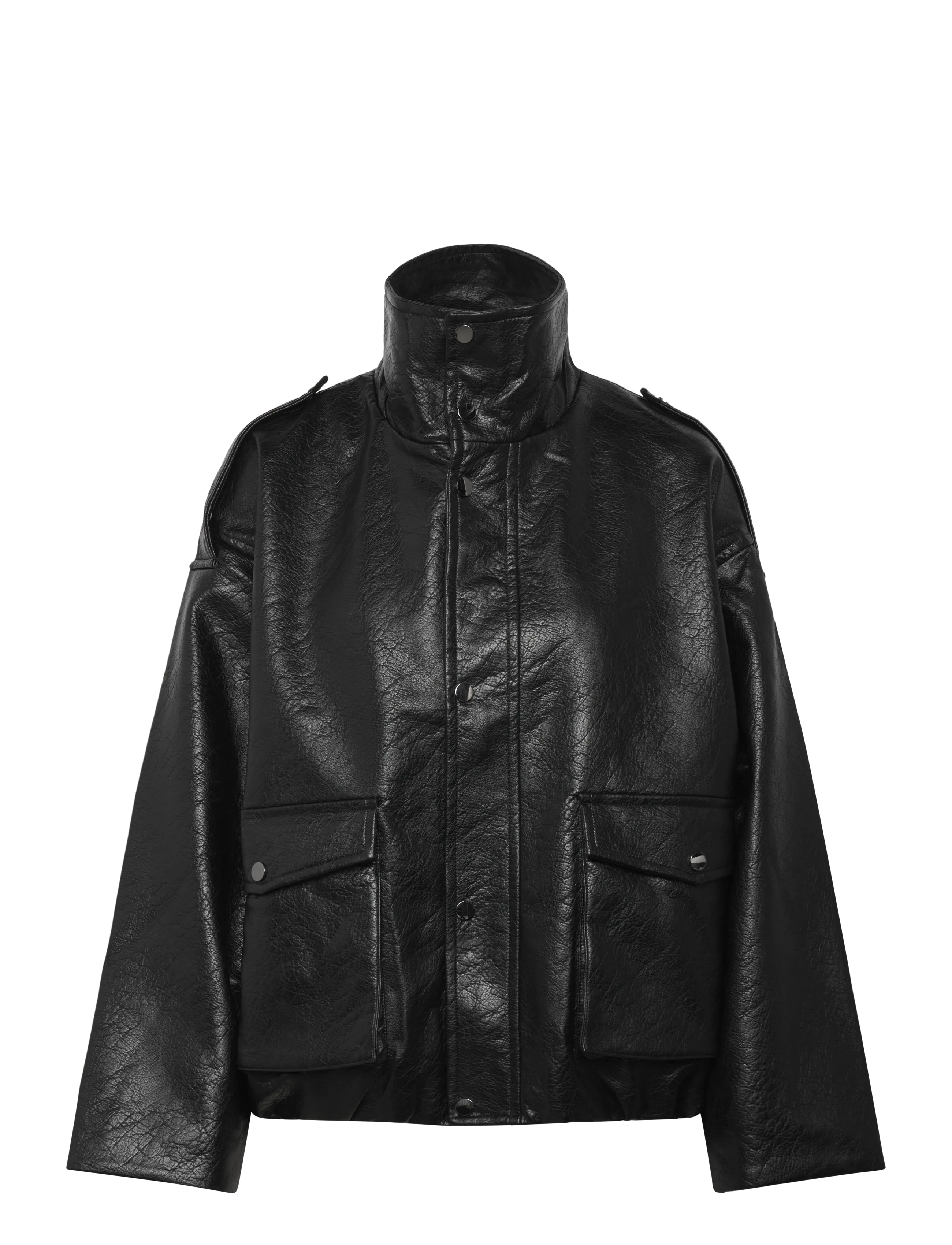 Topshop TSTOMA COATED BOMBER OTW - Topshop - BLACK / black