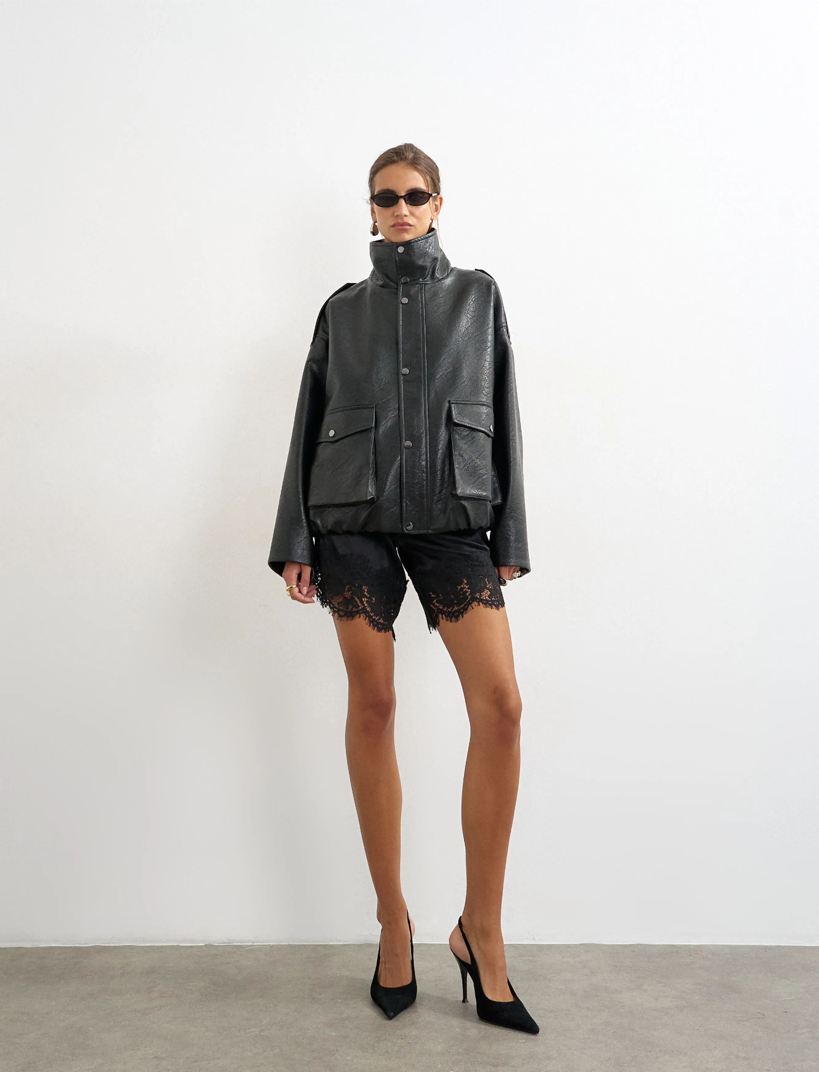 Topshop - TSTOMA COATED BOMBER OTW - forårsjakker - black - 0