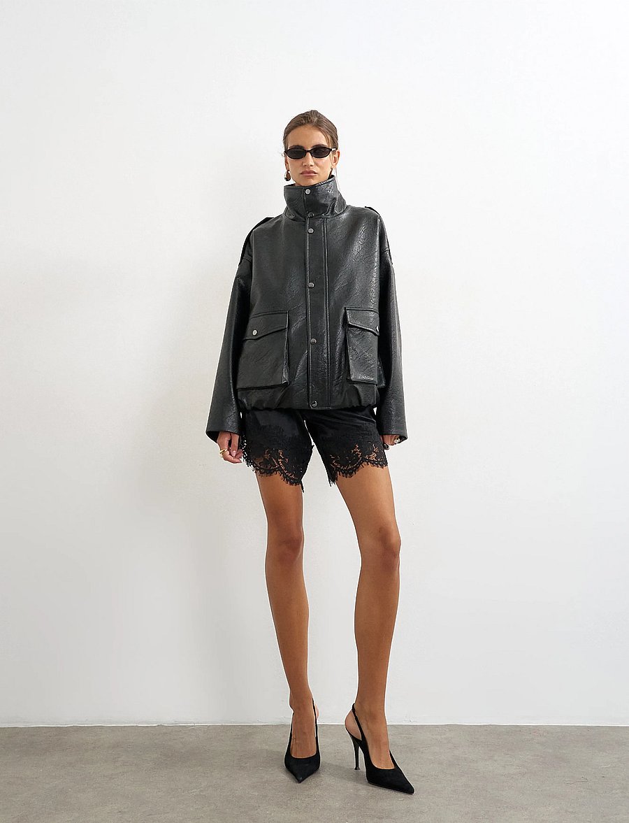 Topshop - TSTOMA COATED BOMBER OTW - bomberjakker - black - 0